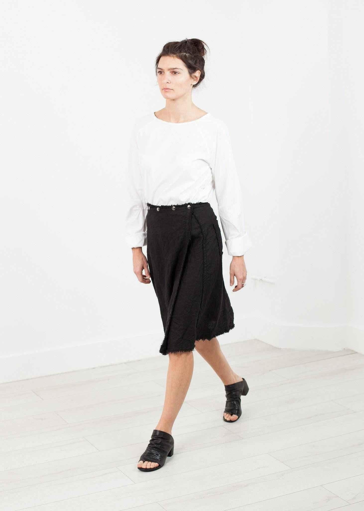 Wrap Snap Skirt in Black.