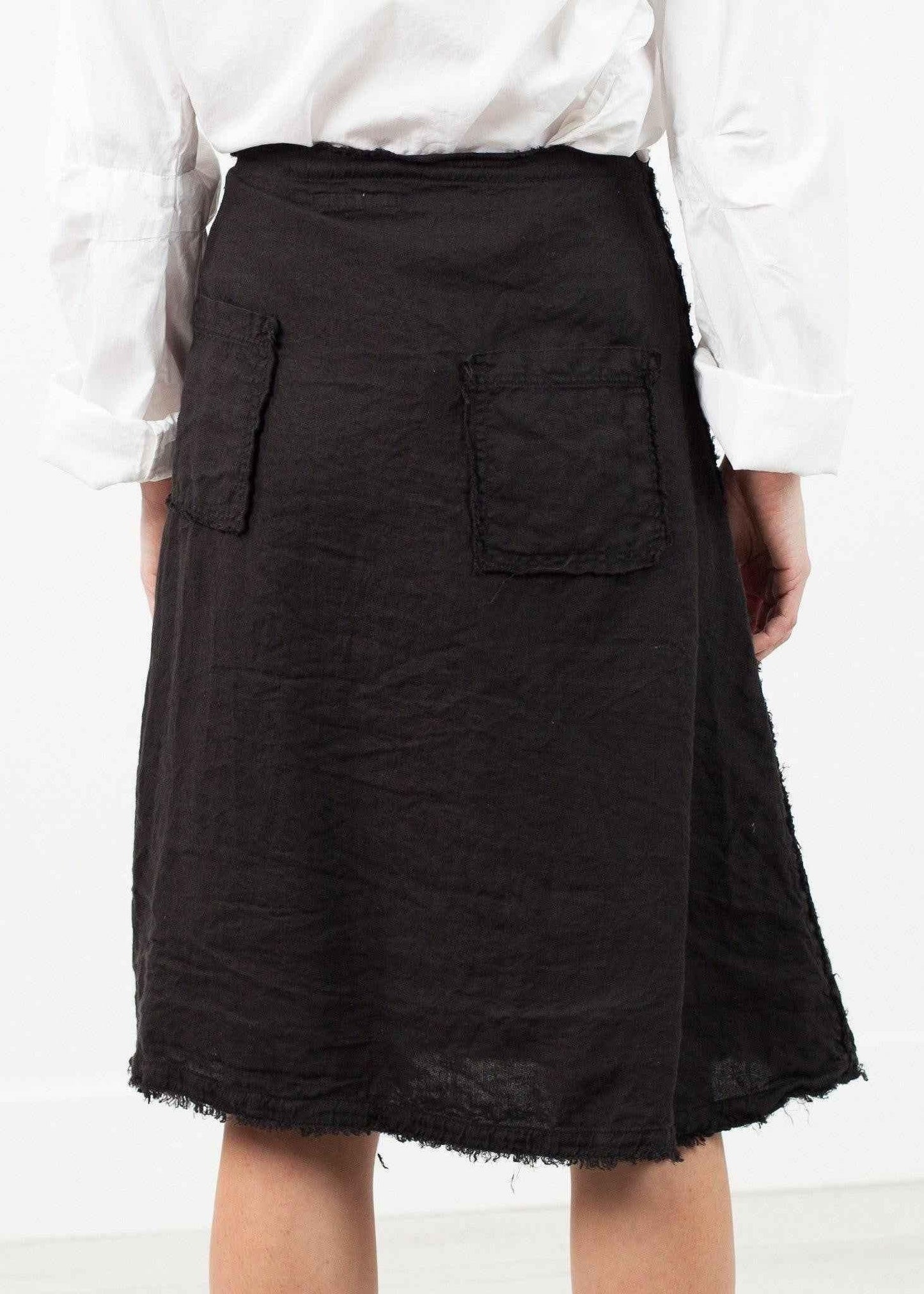 Wrap Snap Skirt in Black.