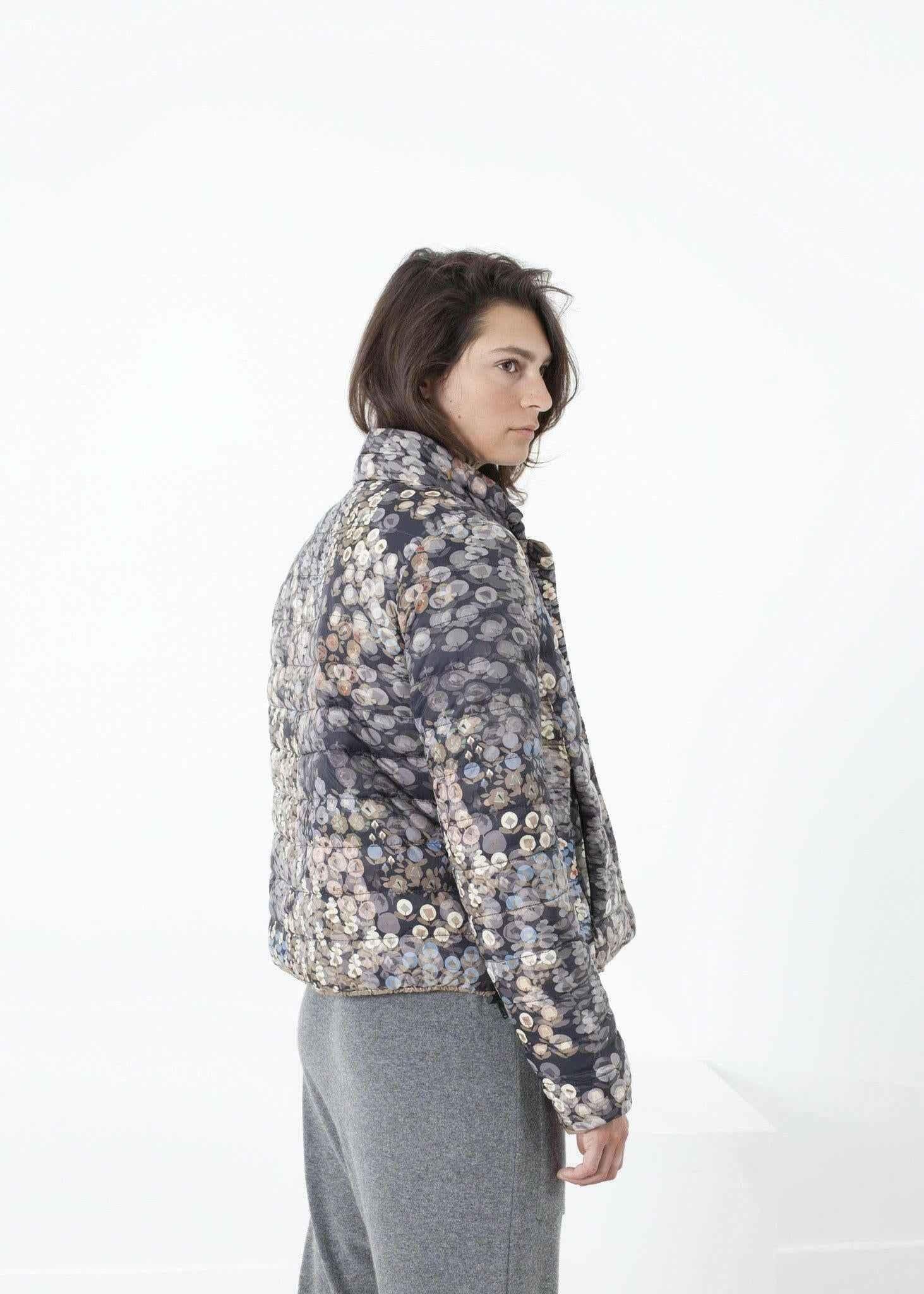 Deione Coat in Graphite Floral.