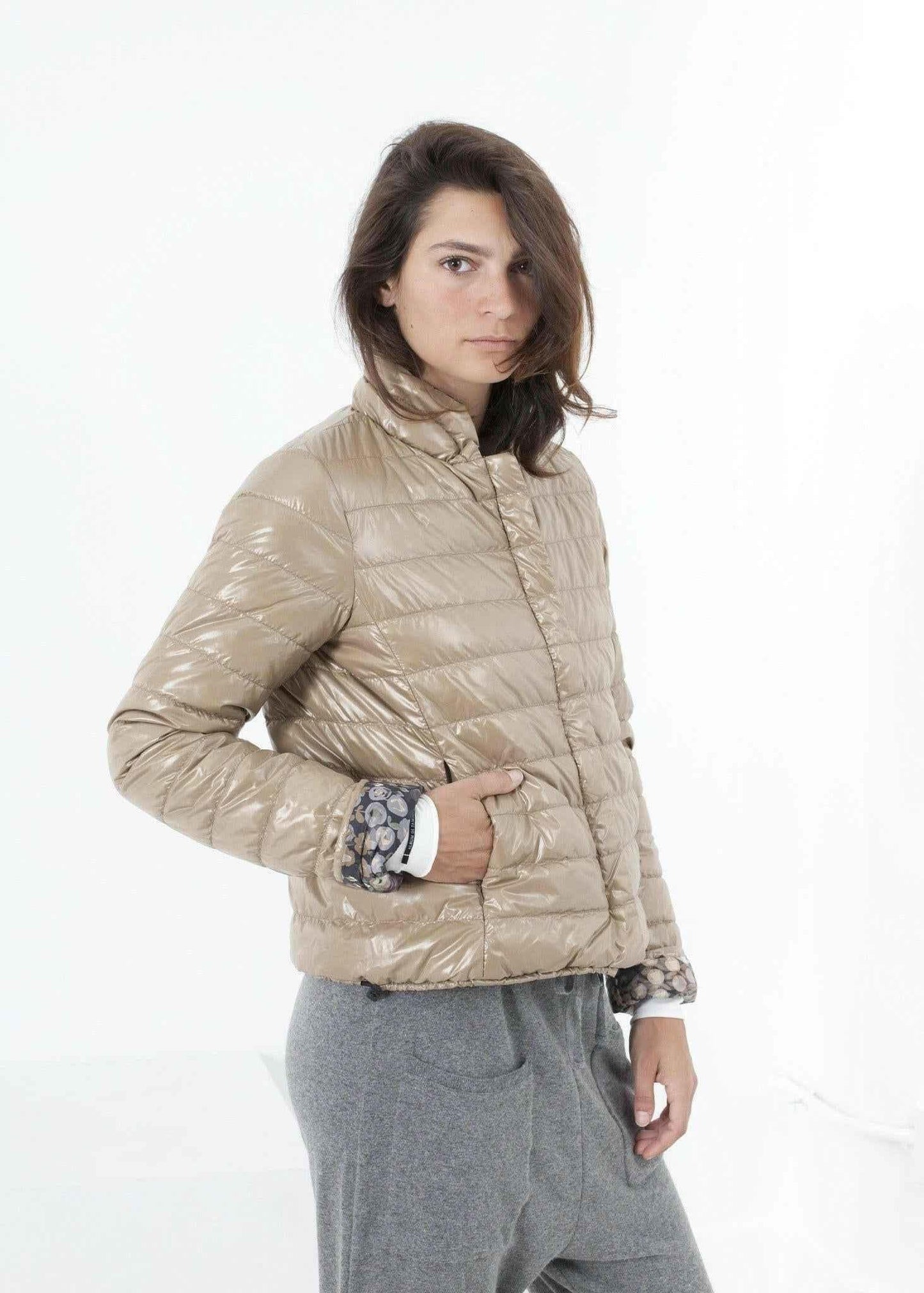 Deione Coat in Graphite Floral.