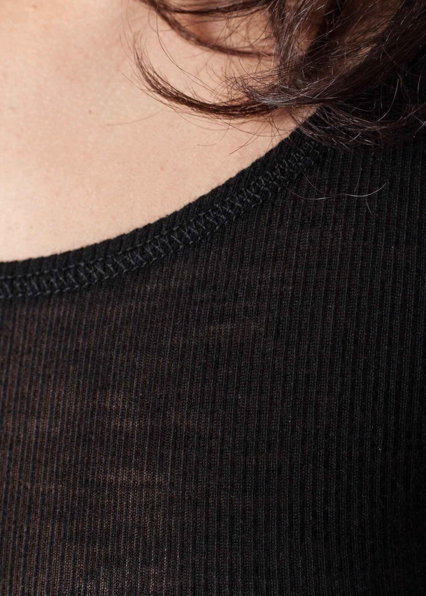 Easy Ribbed Tank in Black.
