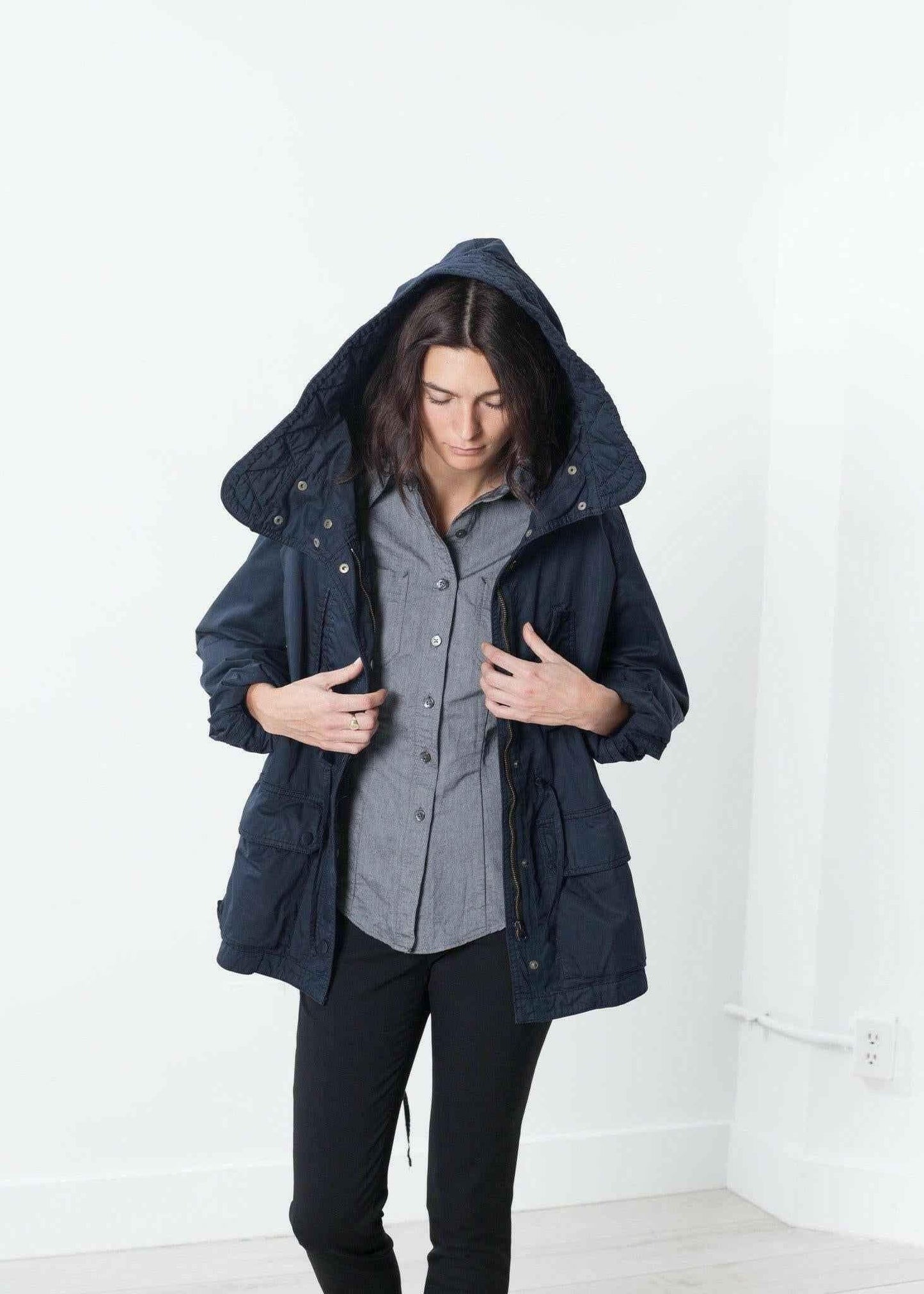 Marquee Coat in Steel.