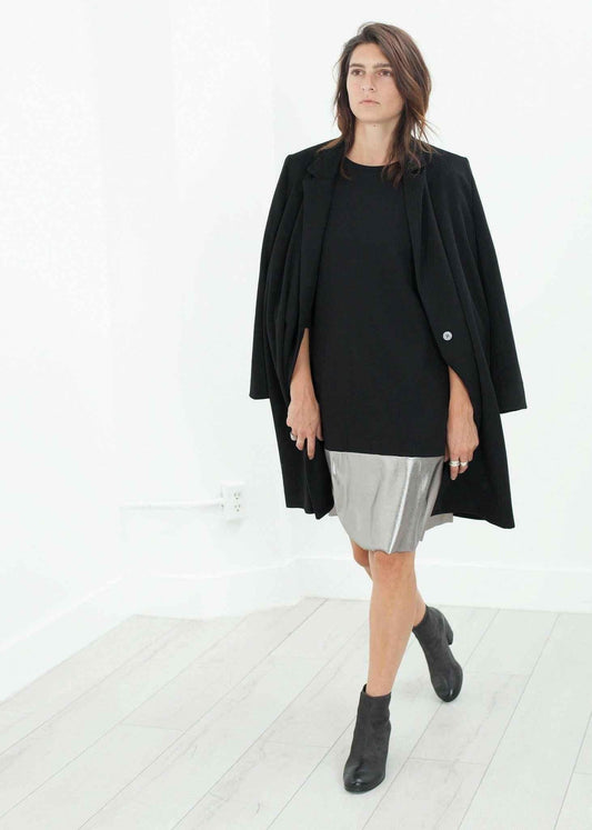 Border Dress in Black/Silver.