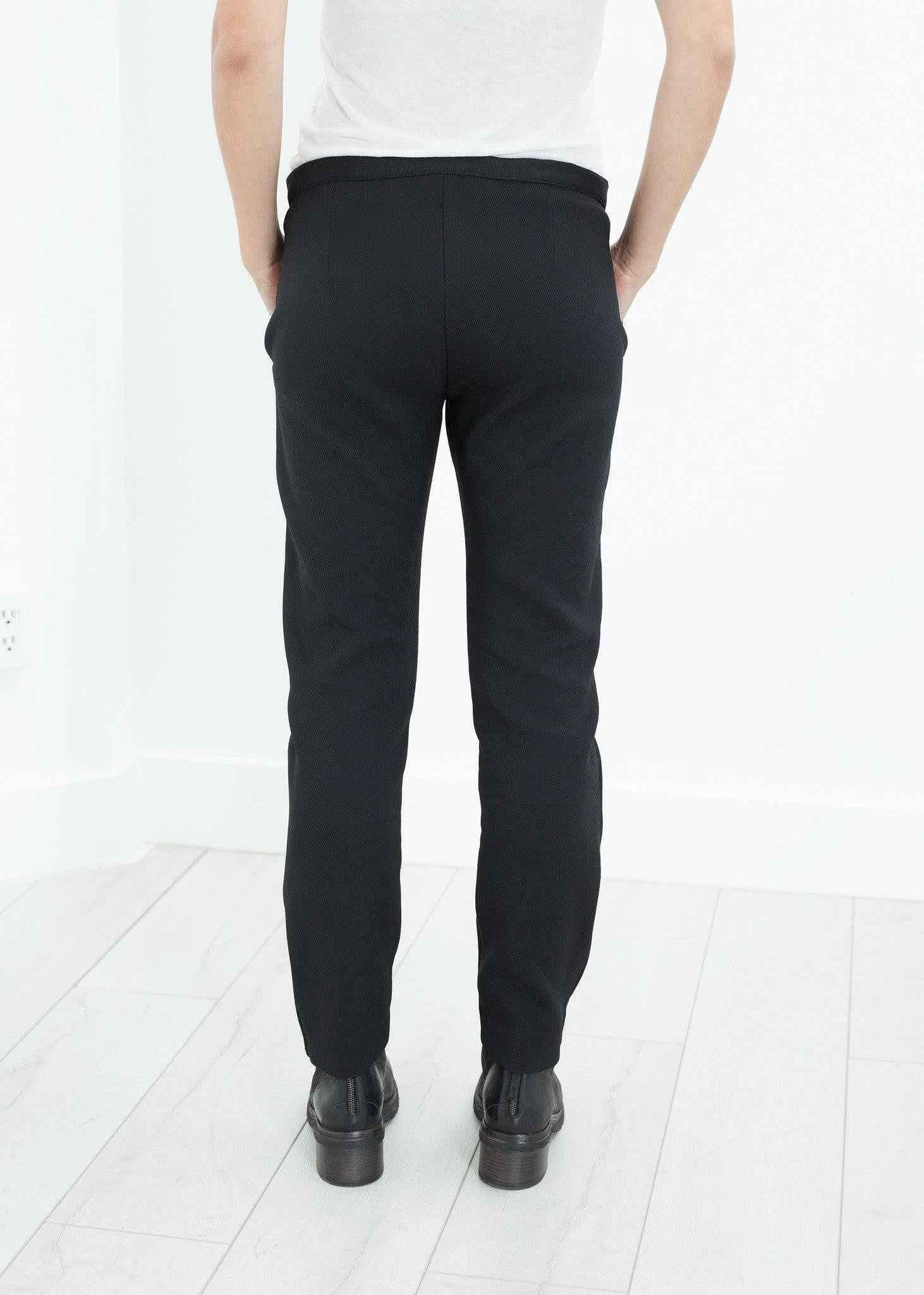 Side Zip Slim Pant in Black.
