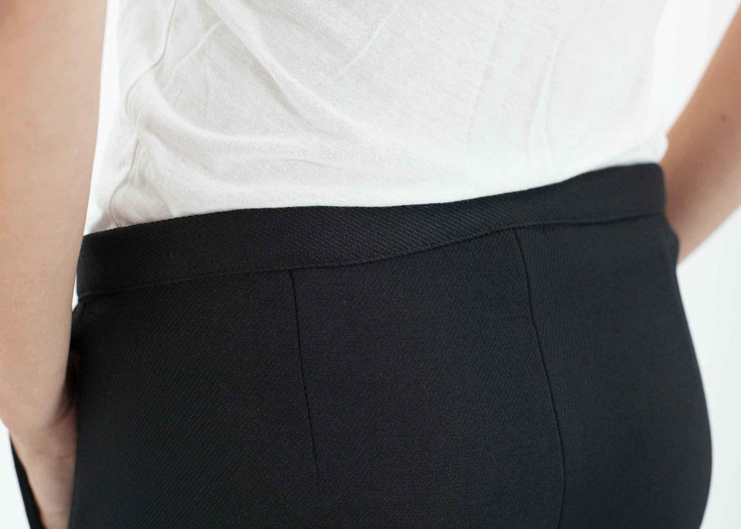 Side Zip Slim Pant in Black.