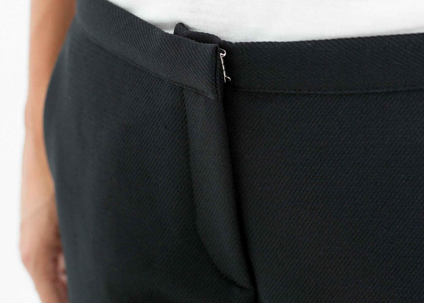 Side Zip Slim Pant in Black.