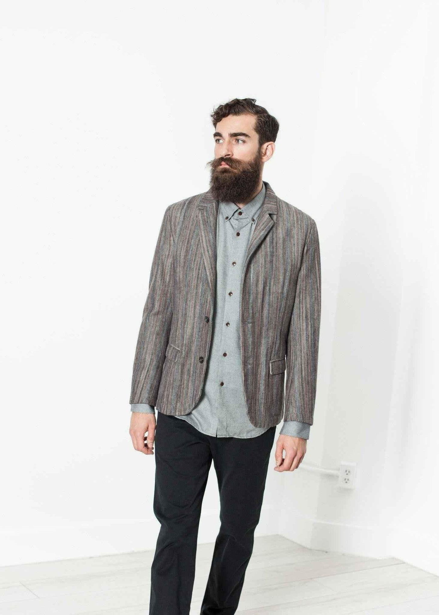 Watercolor Sport Jacket in Brown/Blue.