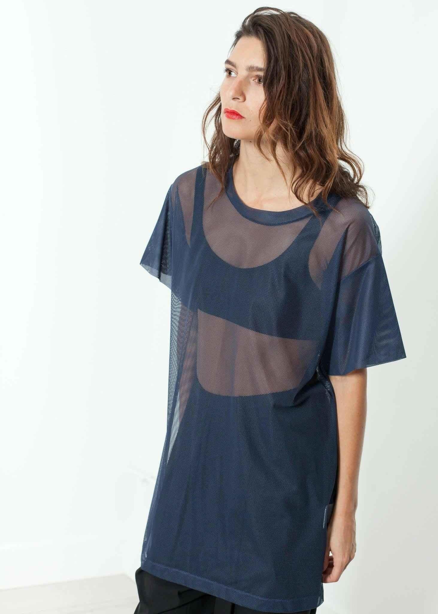 Mesh Over Dress in Navy.