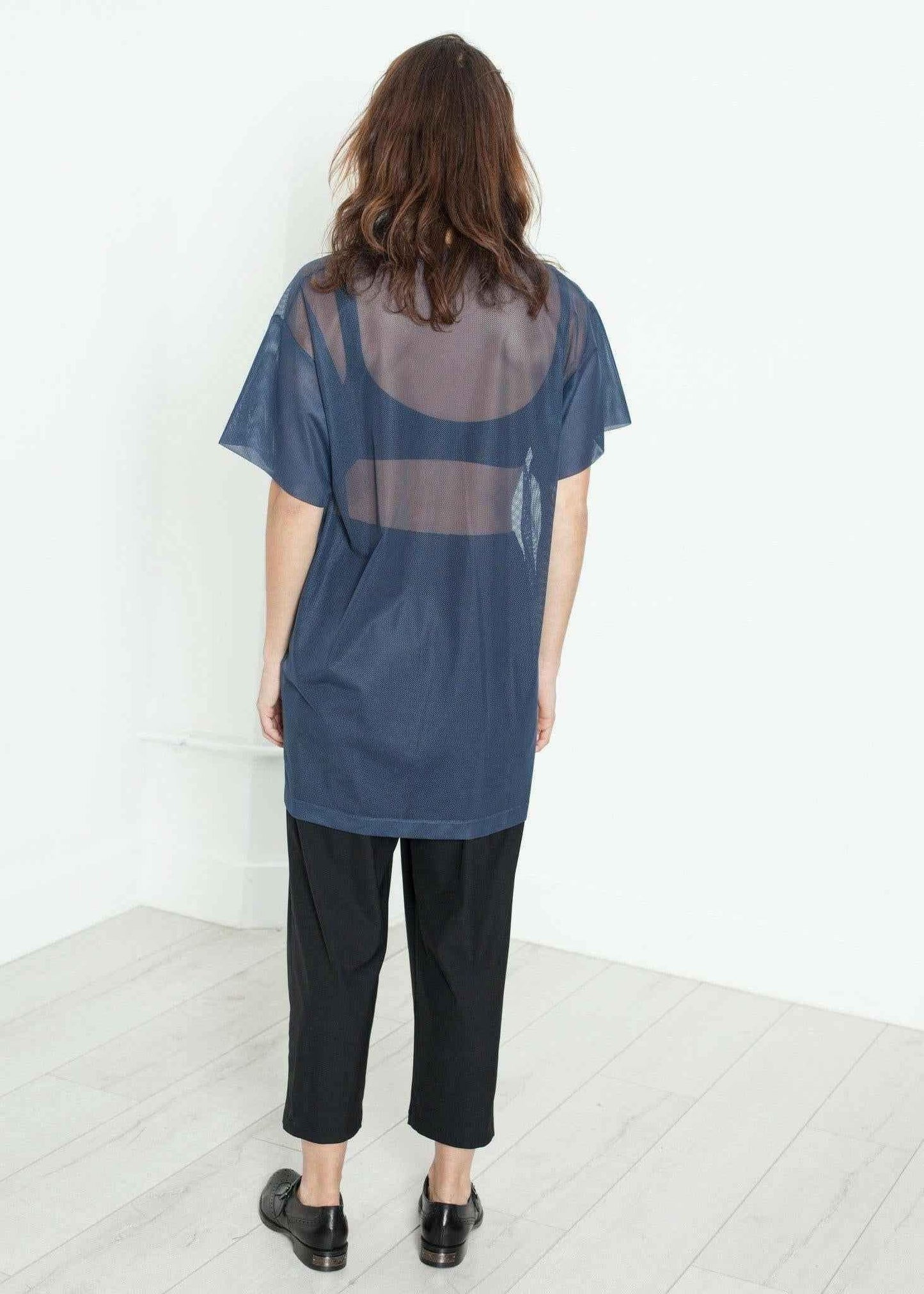 Mesh Over Dress in Navy.