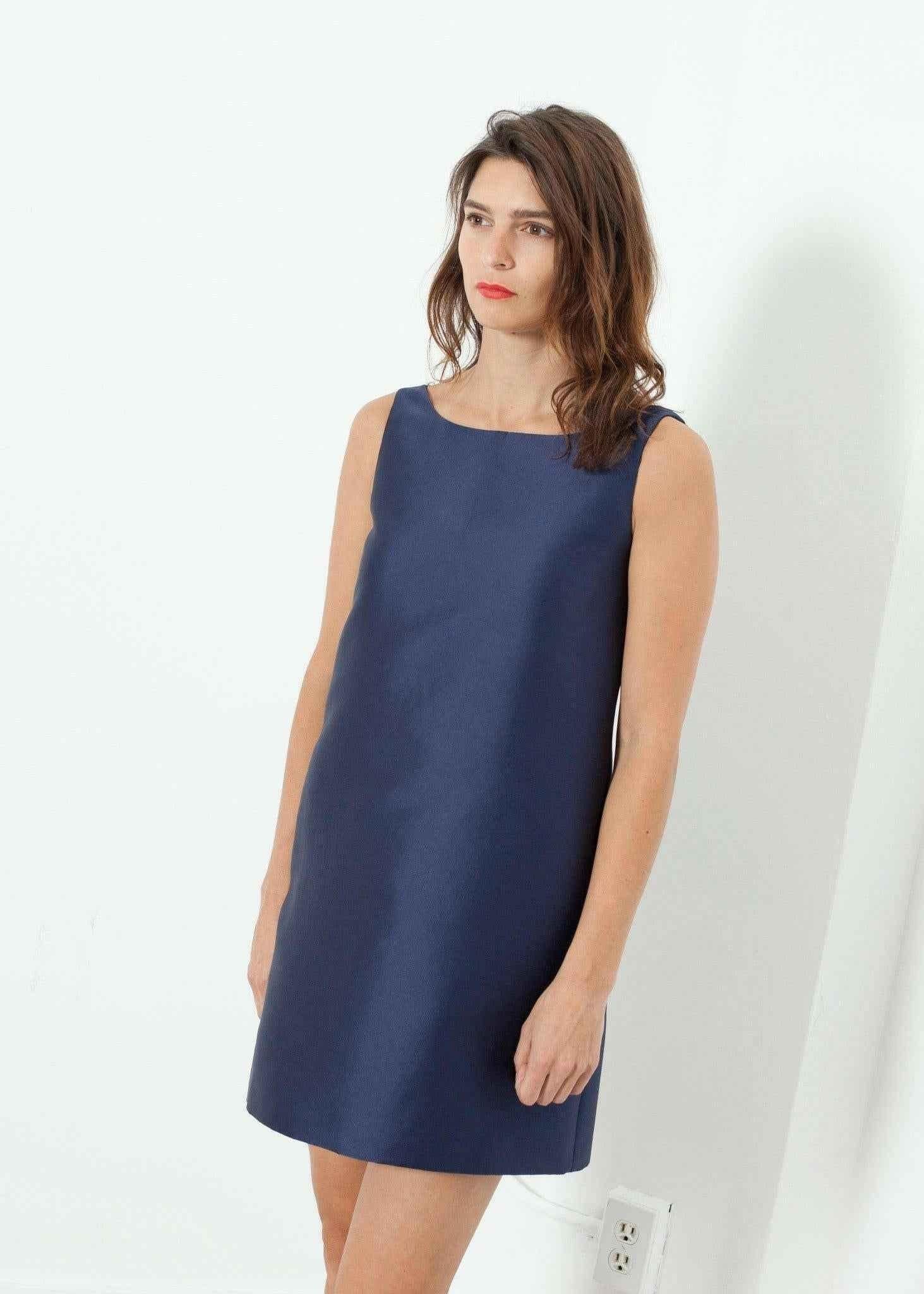 A-Line Mini Dress in Blue.