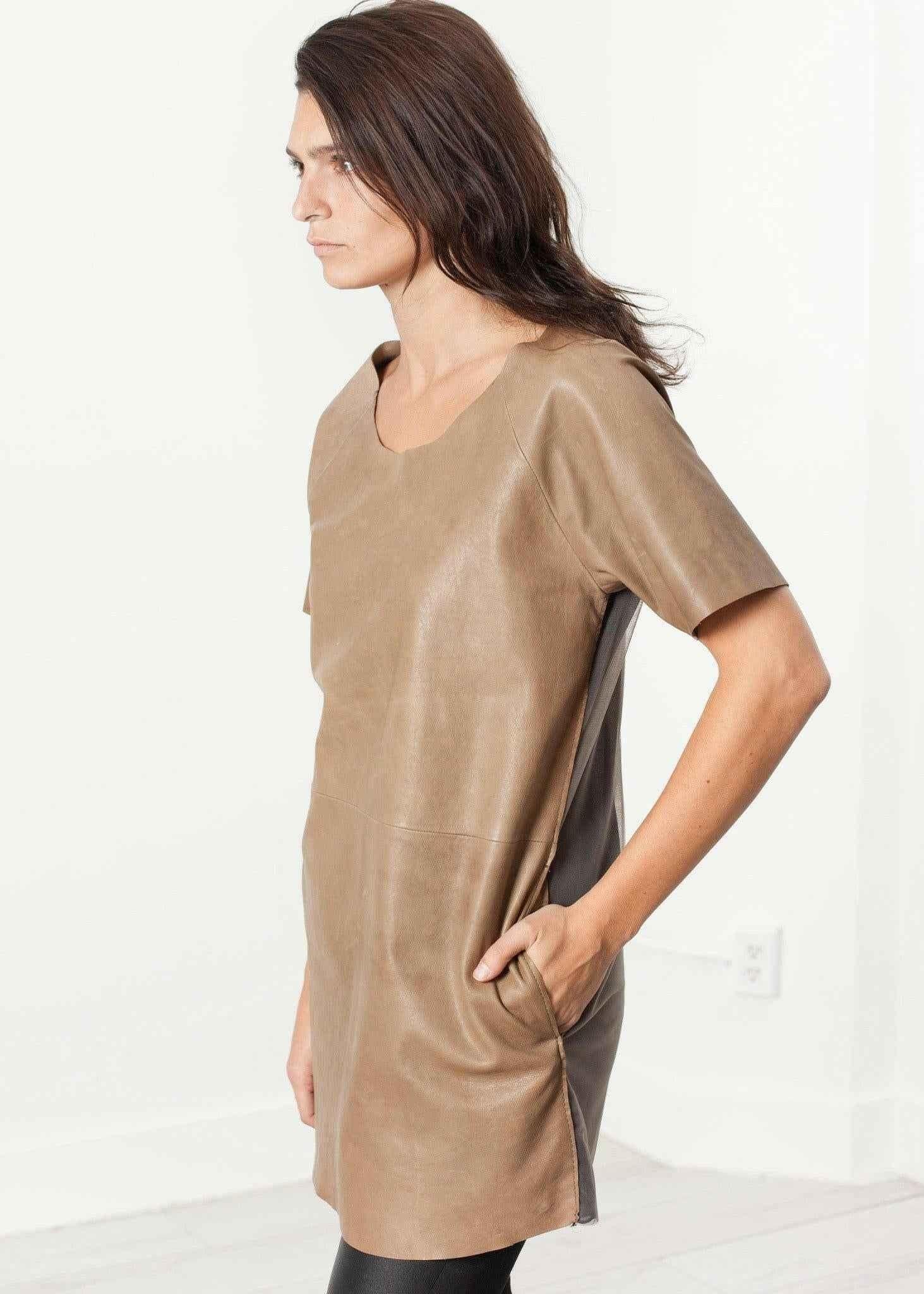 Leather Front Tunic.