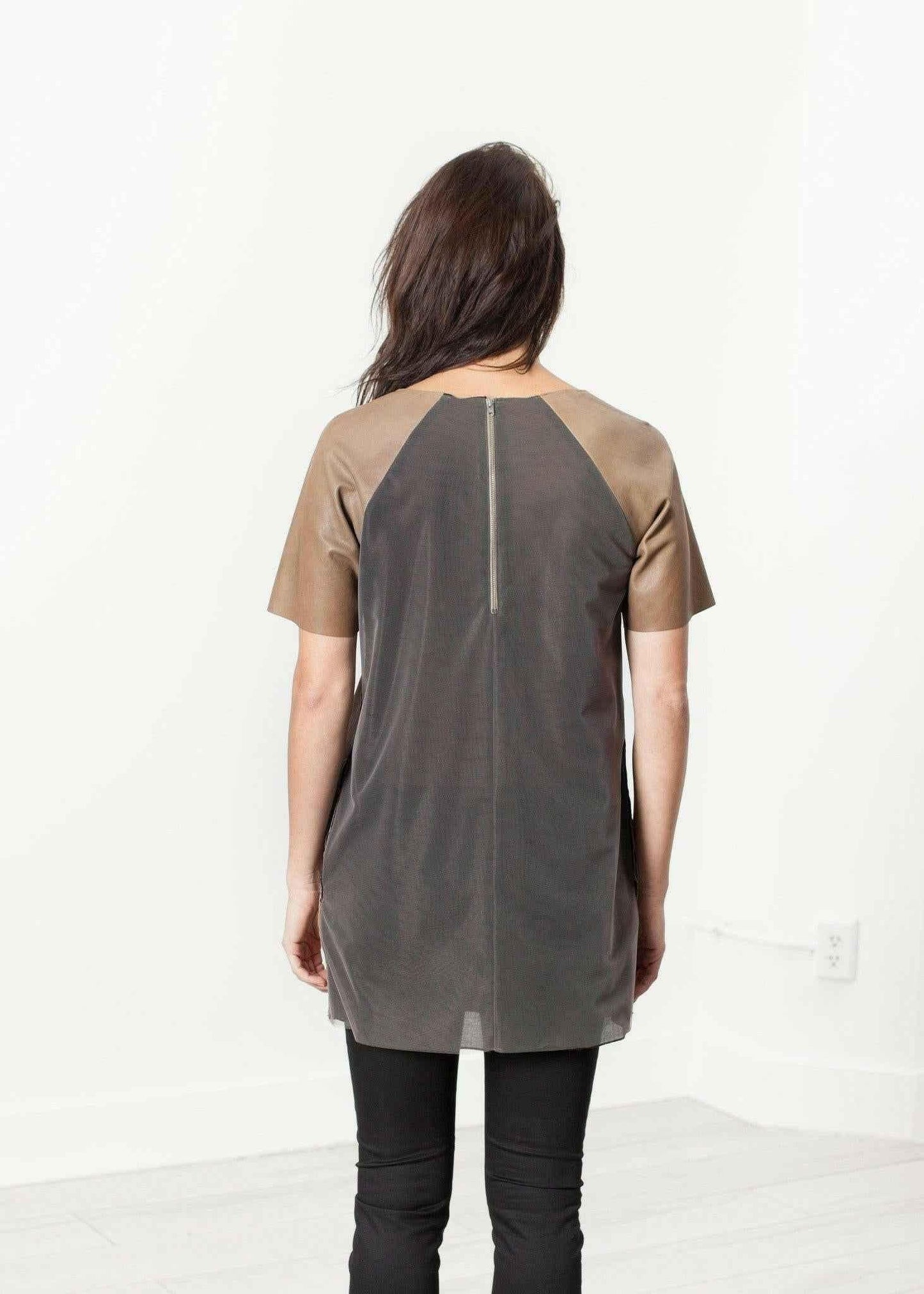 Leather Front Tunic.