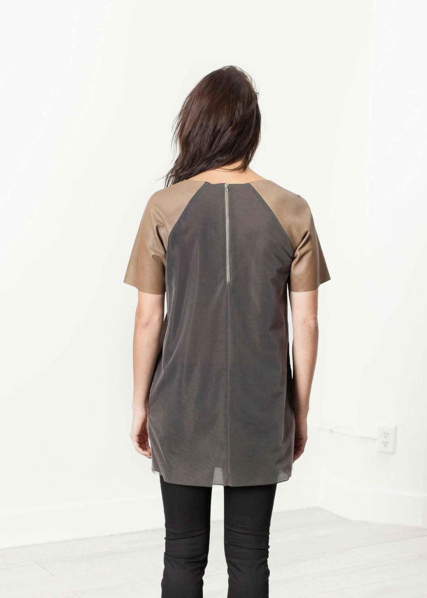 Leather Front Tunic.