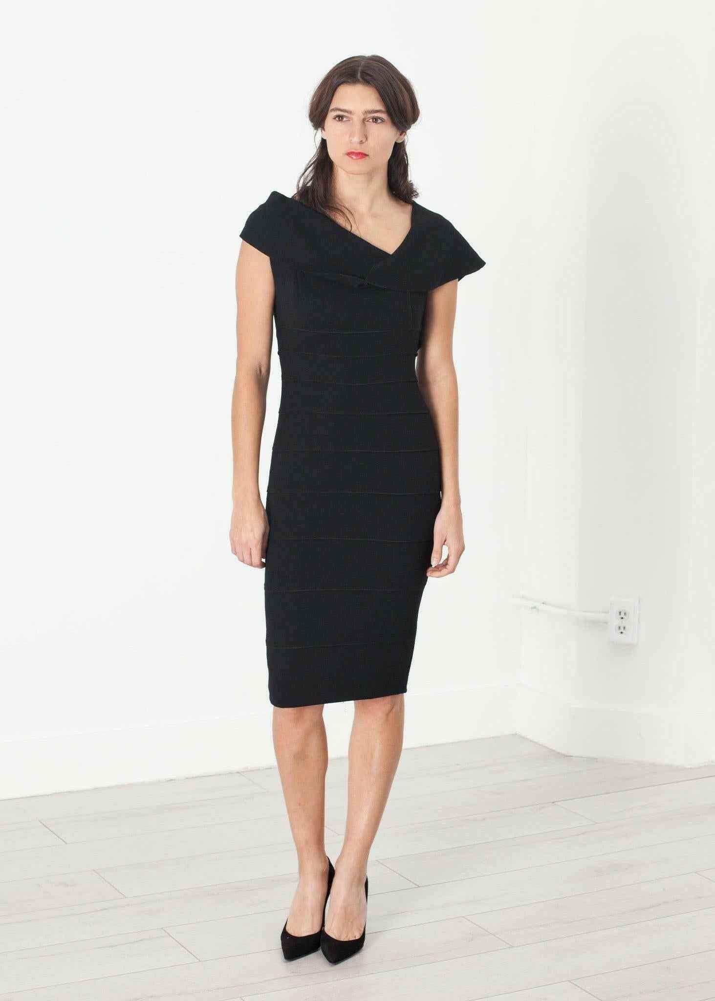 Asymmetric Dress in Black.
