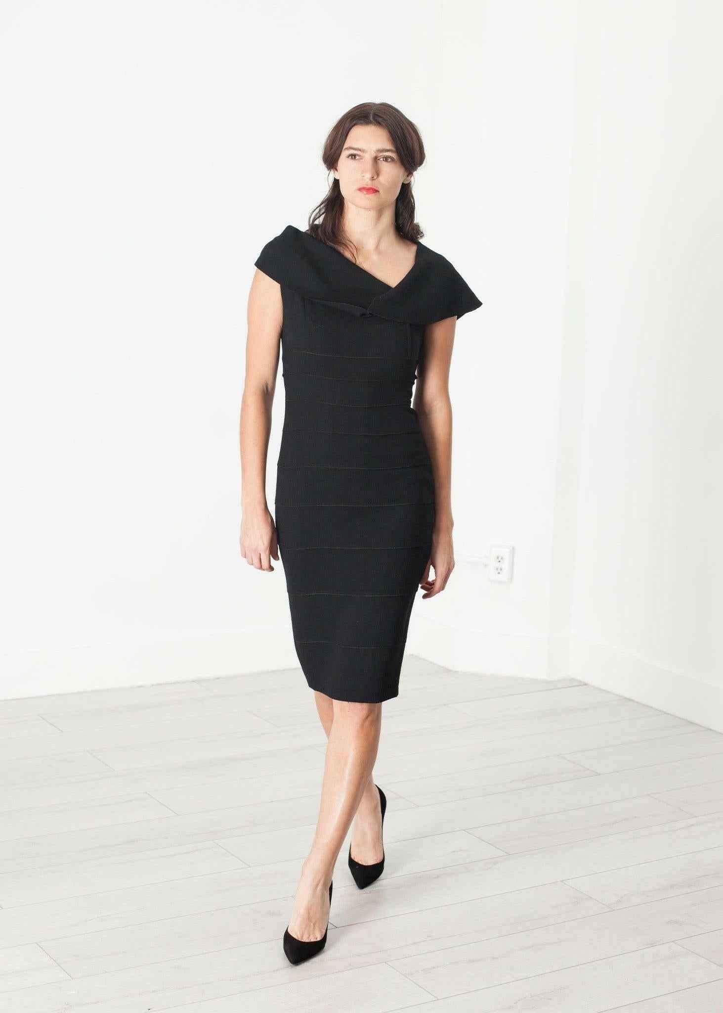 Asymmetric Dress in Black.