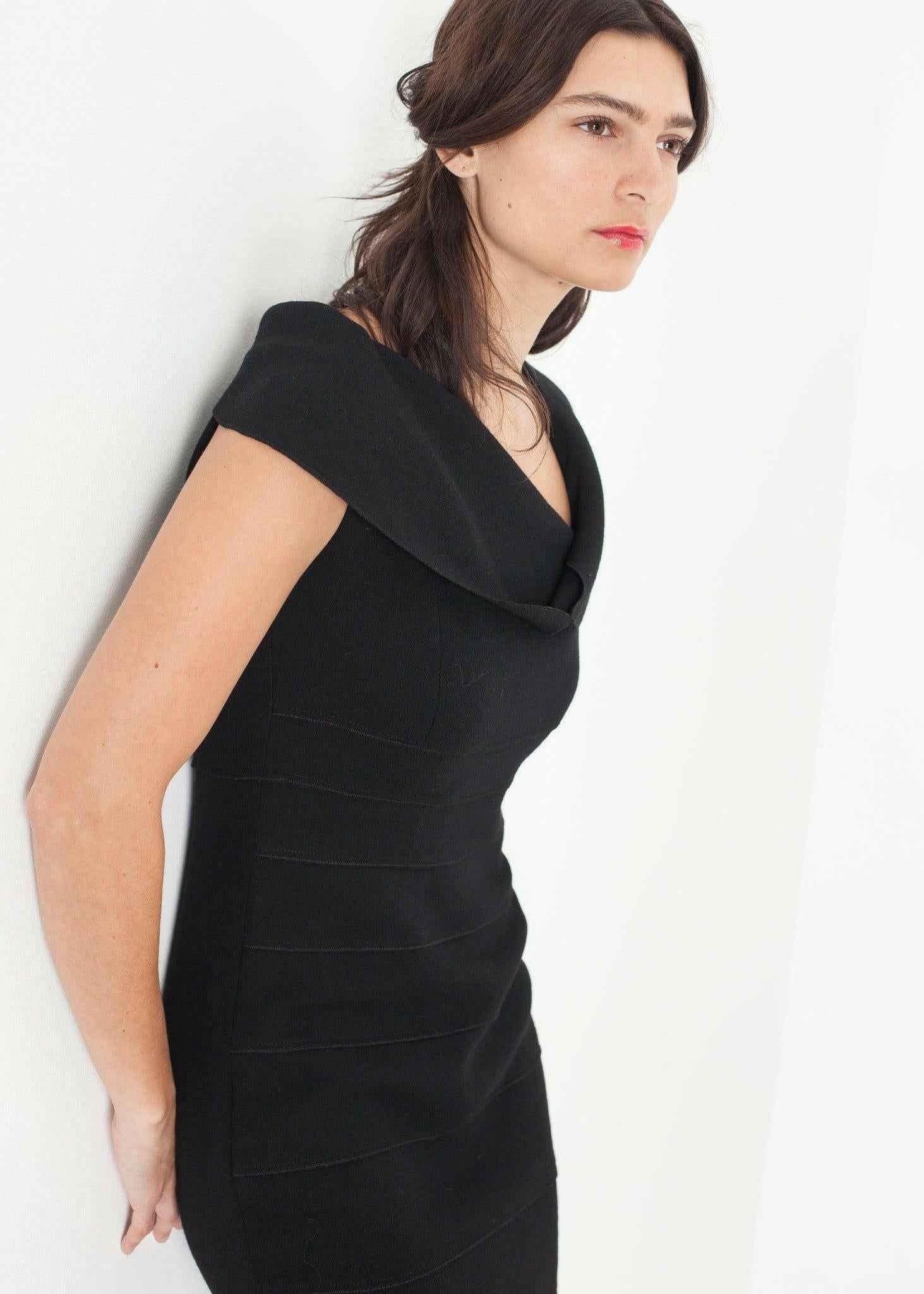 Asymmetric Dress in Black.