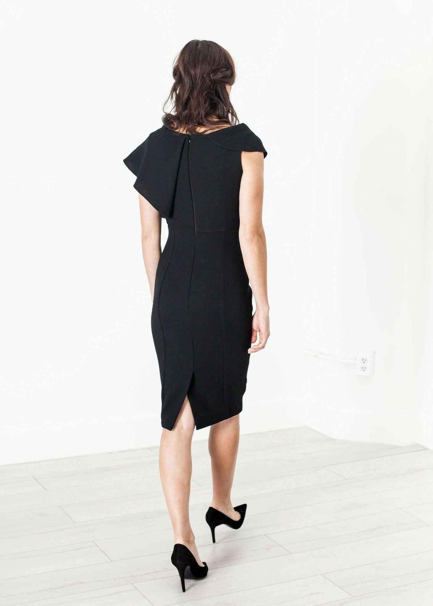 Asymmetric Dress in Black.