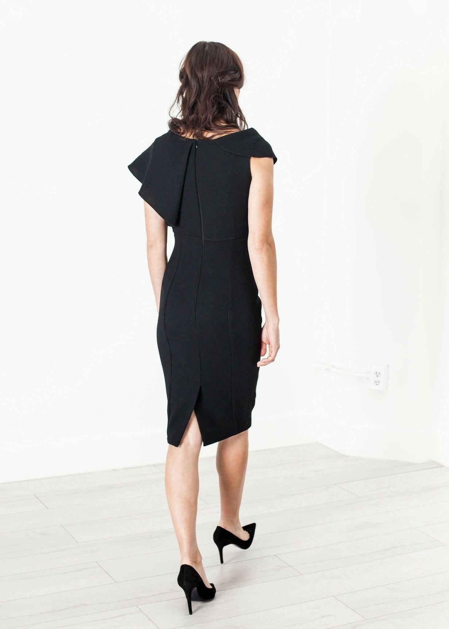 Asymmetric Dress in Black.