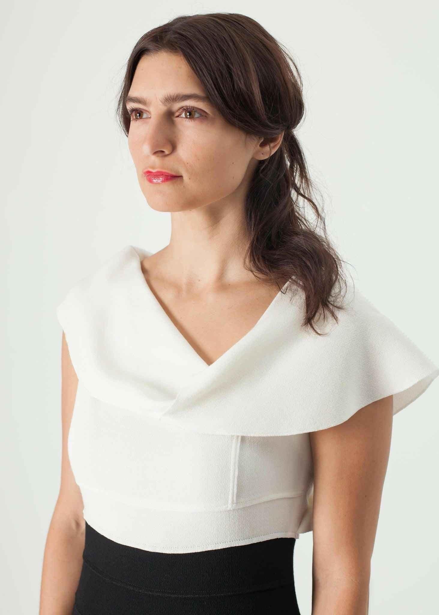 Asymmetric Dress in Cream/Black.