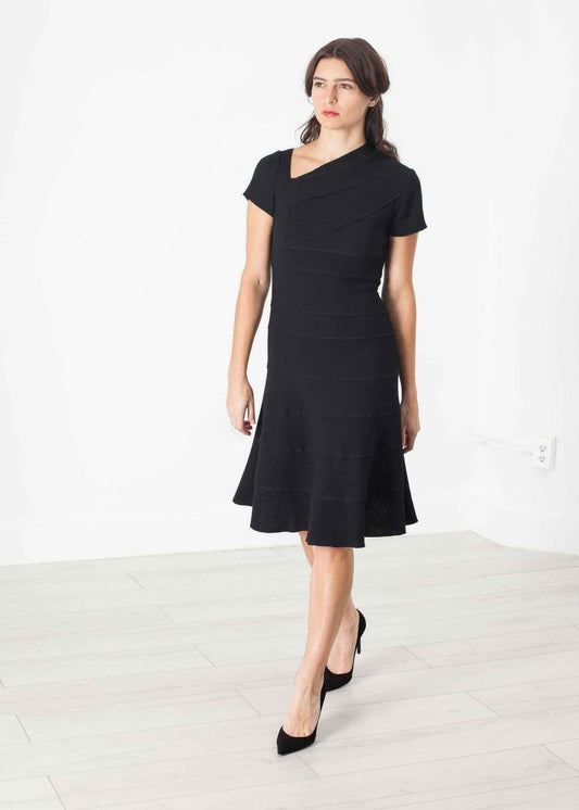 Lined Silhouette Dress in Black.