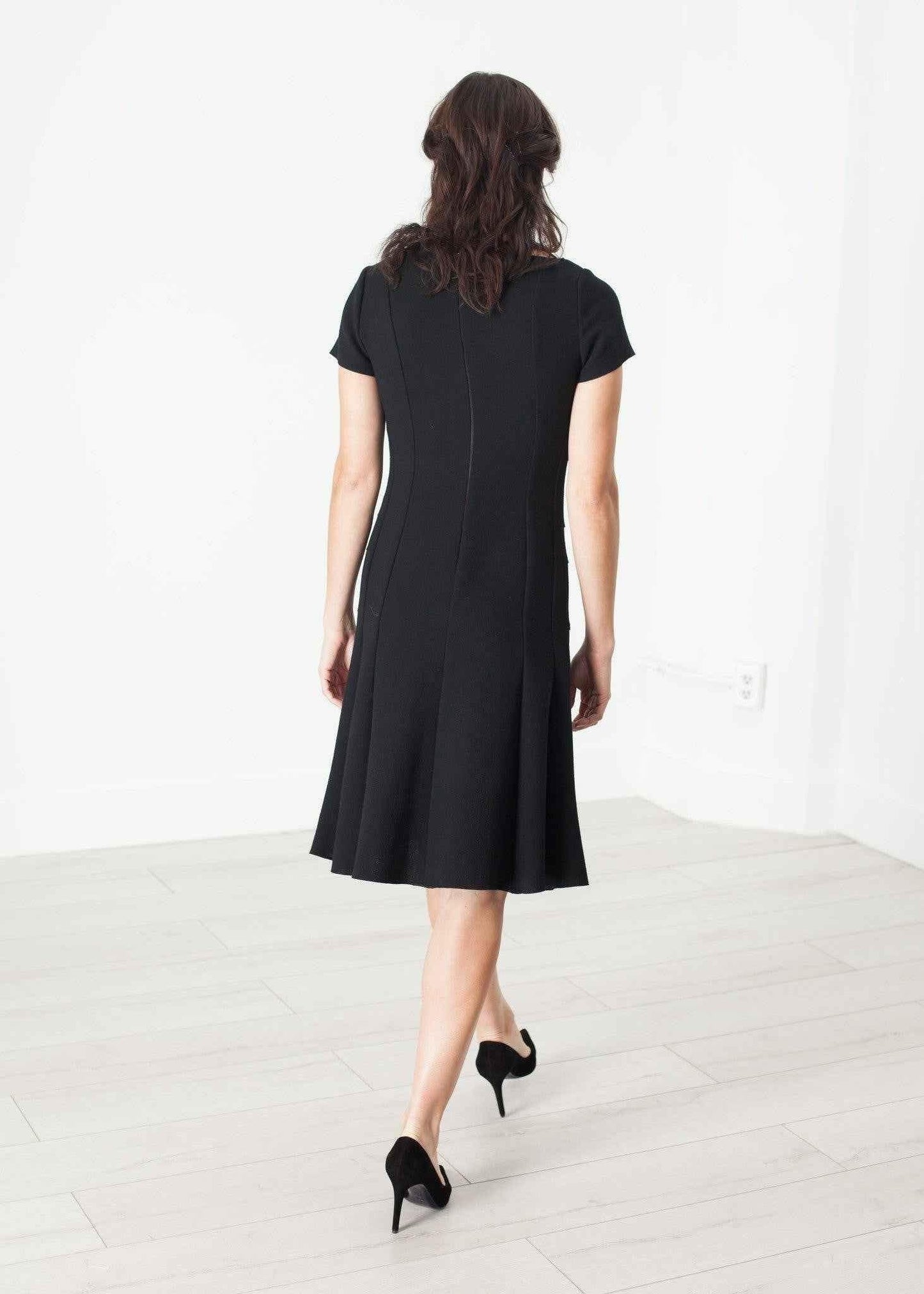 Lined Silhouette Dress in Black.