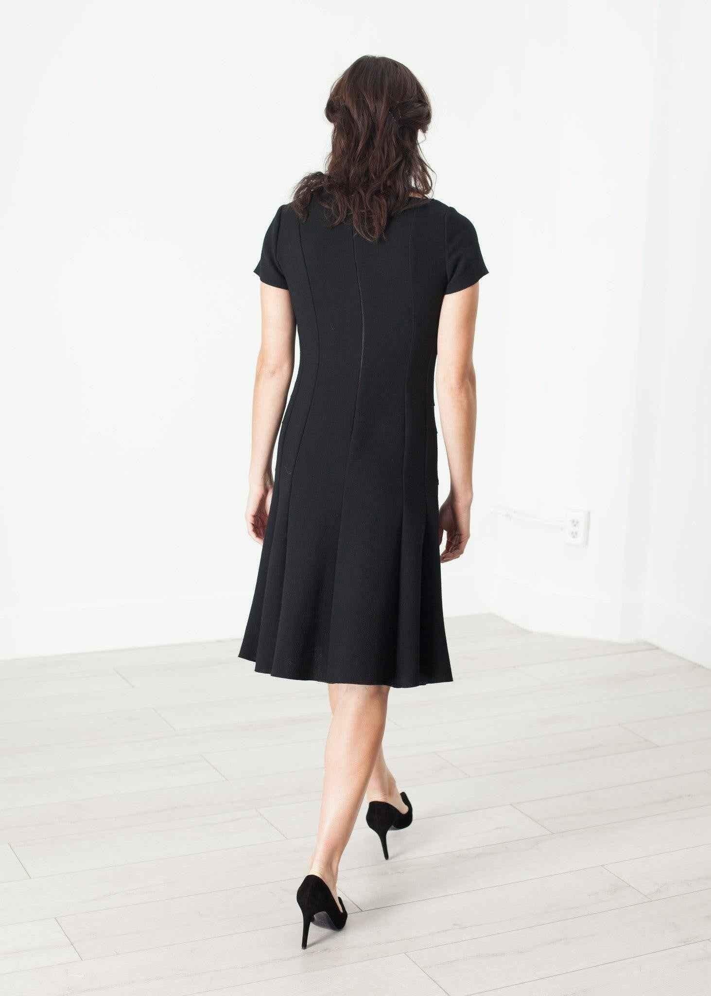 Lined Silhouette Dress in Black.