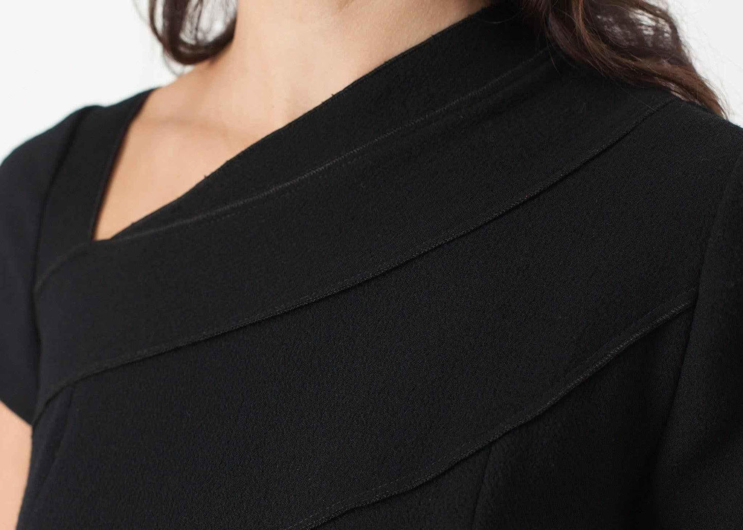 Lined Silhouette Dress in Black.