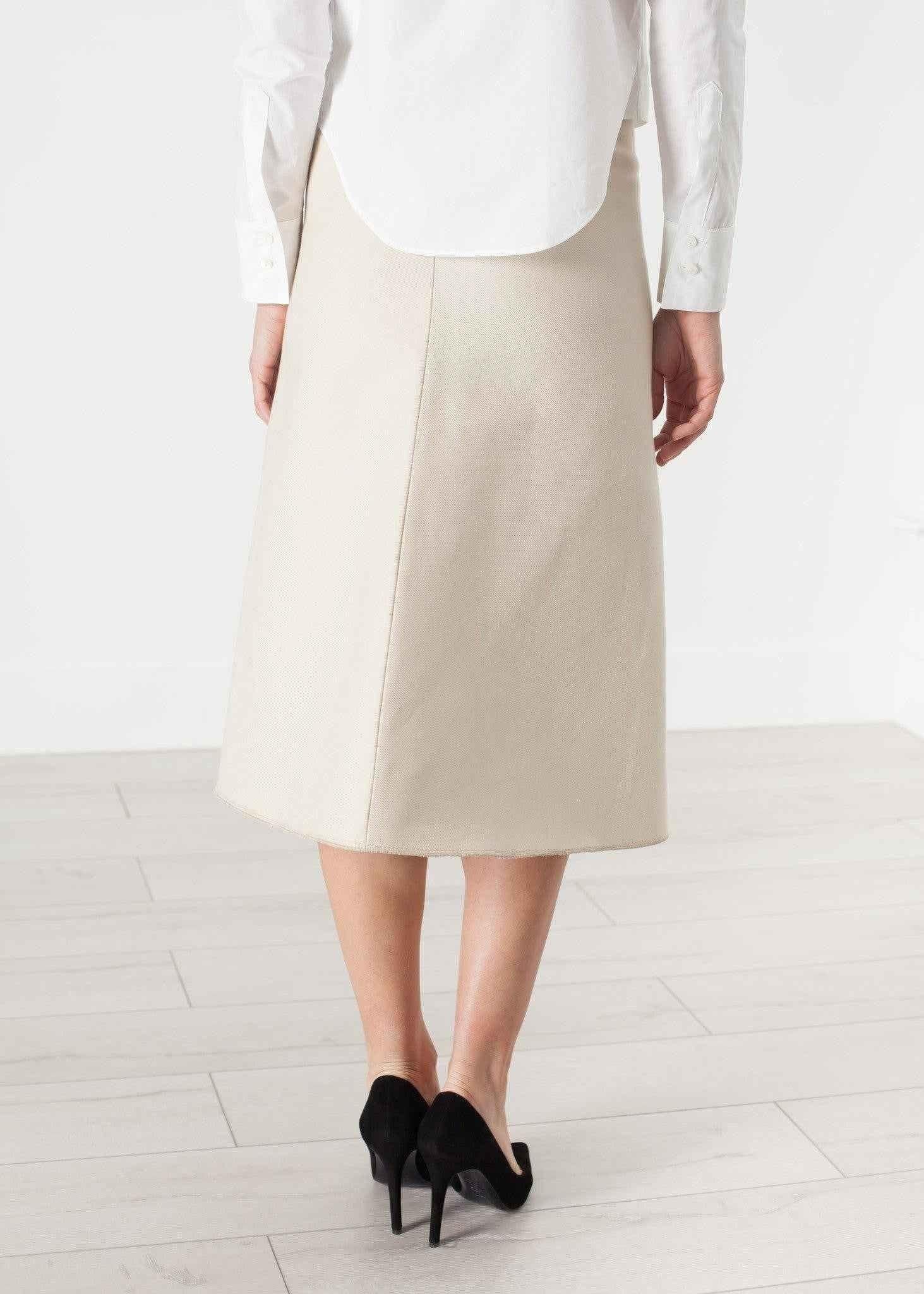 Tulle Pleat Skirt in Cream.