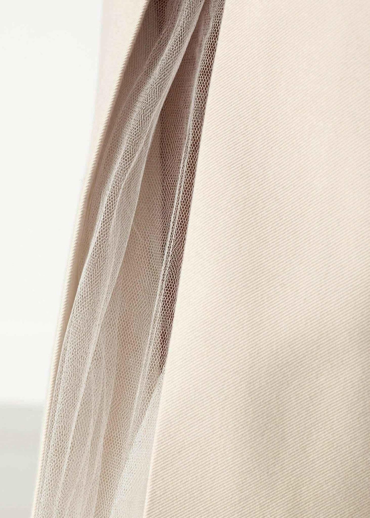 Tulle Pleat Skirt in Cream.