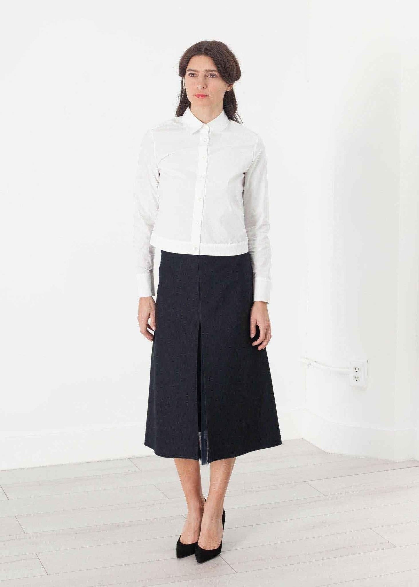 Tulle Pleat Skirt in Navy.