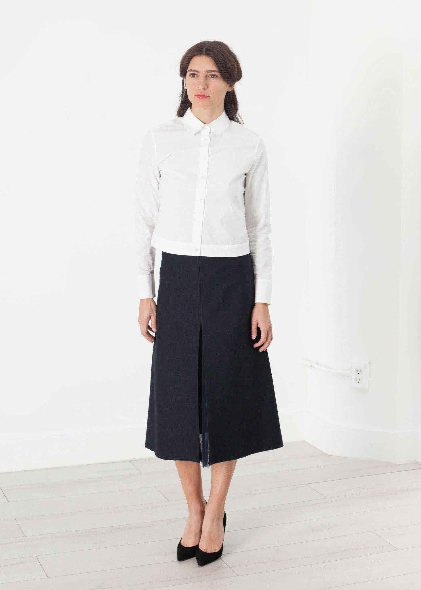 Tulle Pleat Skirt in Navy.