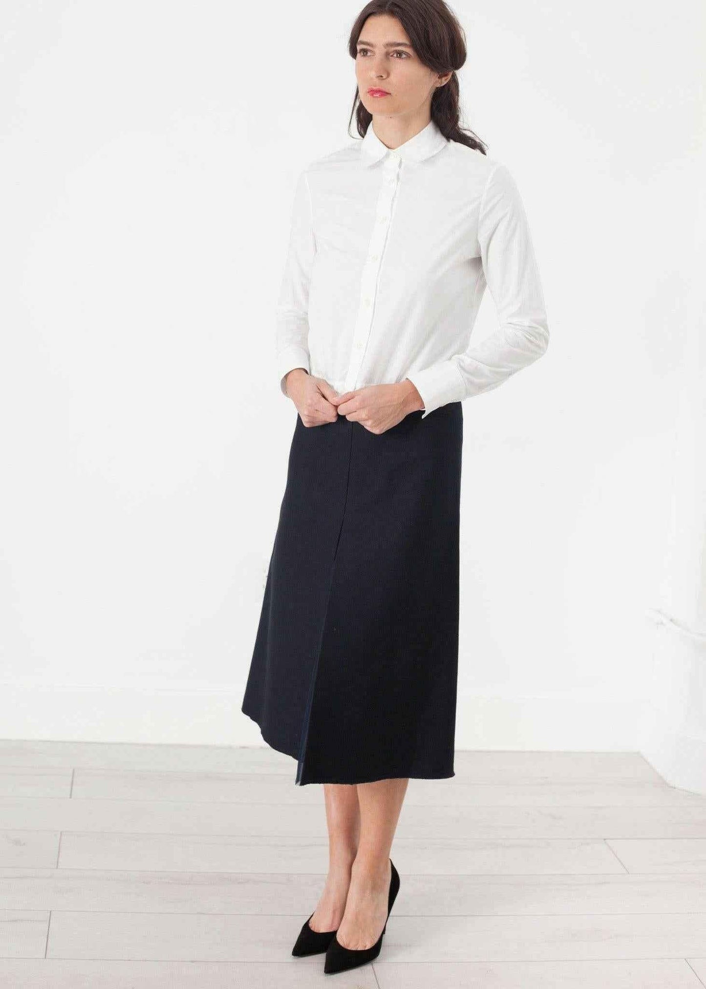 Tulle Pleat Skirt in Navy.