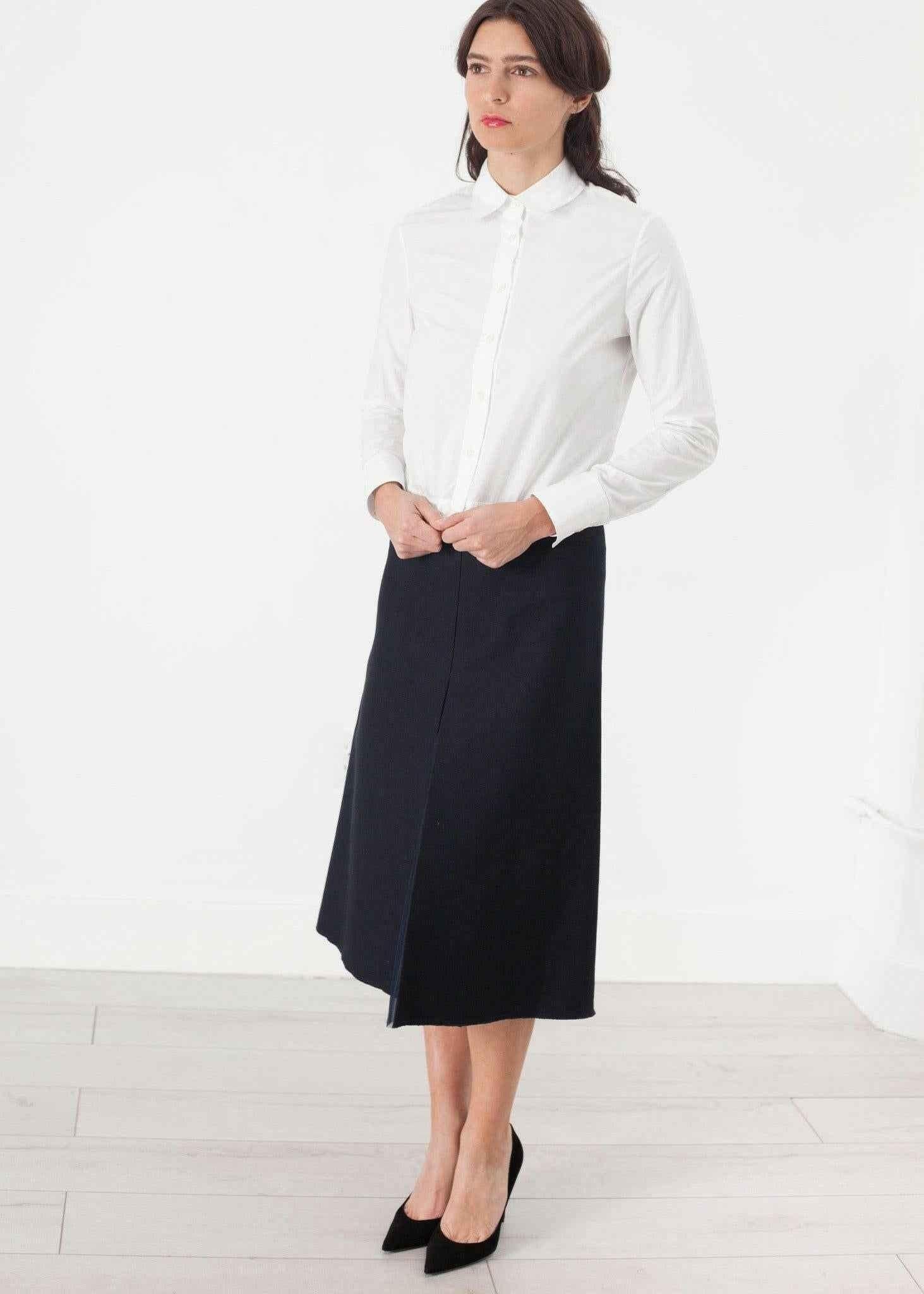 Tulle Pleat Skirt in Navy.