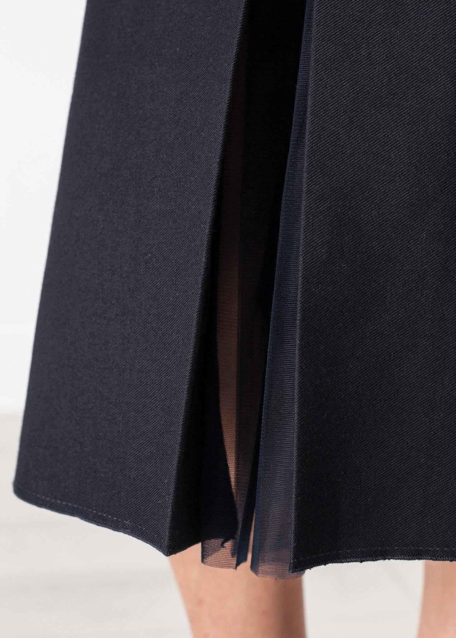 Tulle Pleat Skirt in Navy.