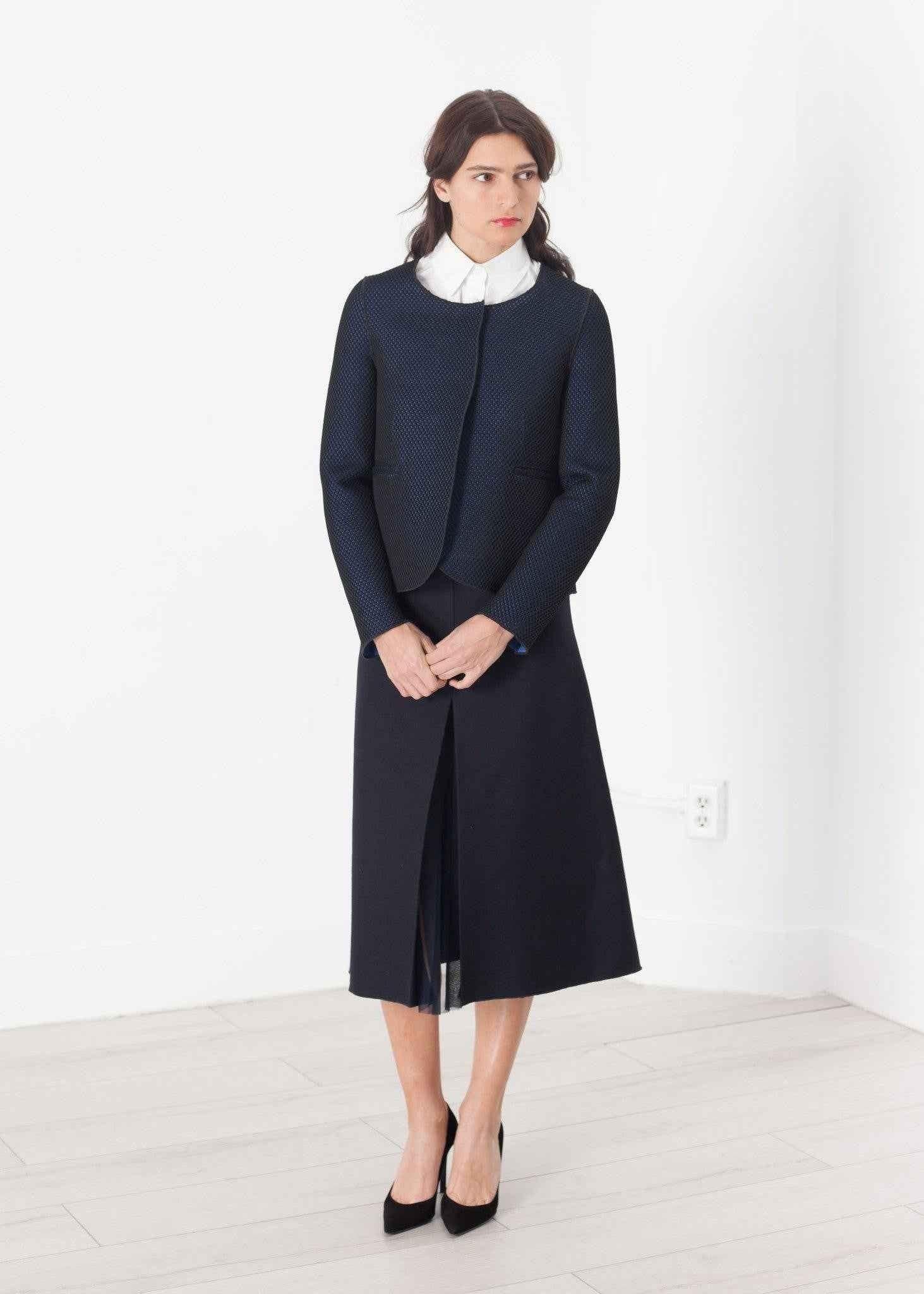 Weave Jacket in Black/Blue.