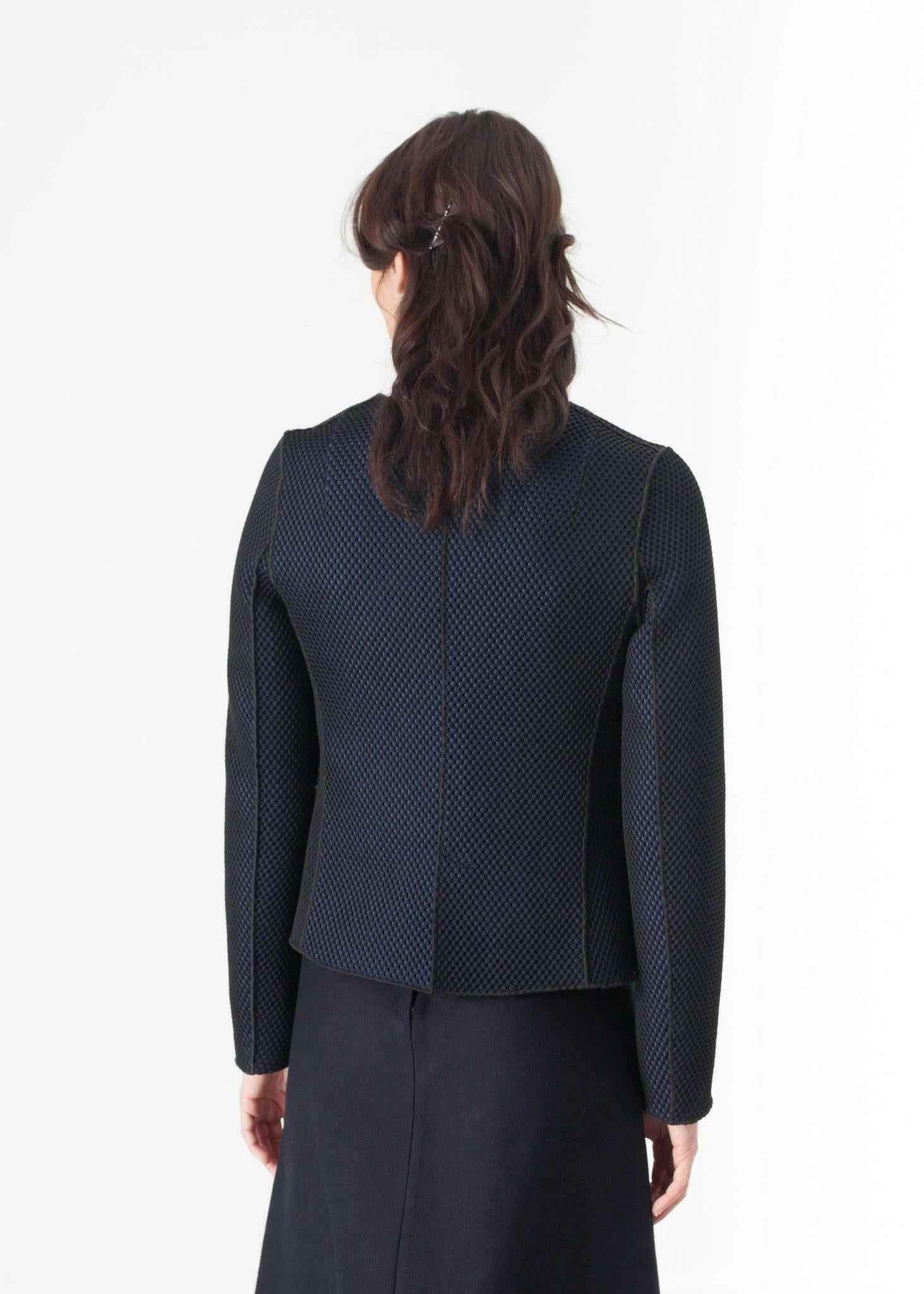 Weave Jacket in Black/Blue.