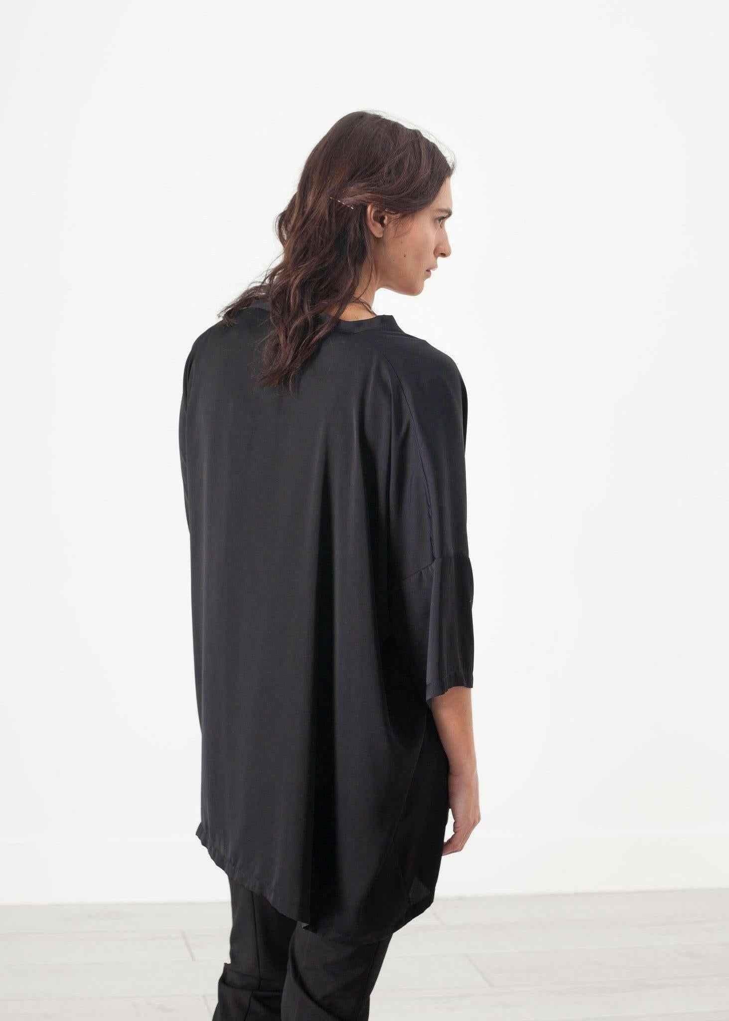 Unbalanced Cardigan in Black.