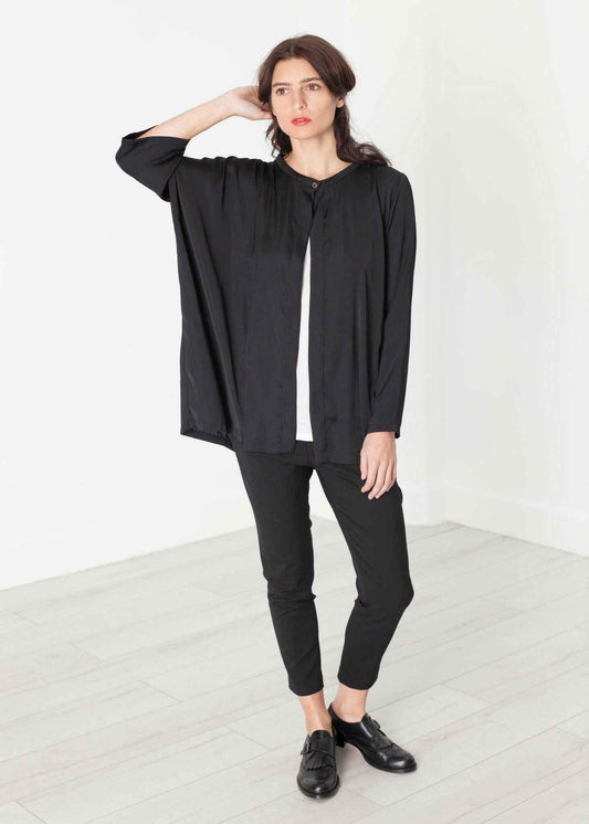 Unbalanced Cardigan in Black.