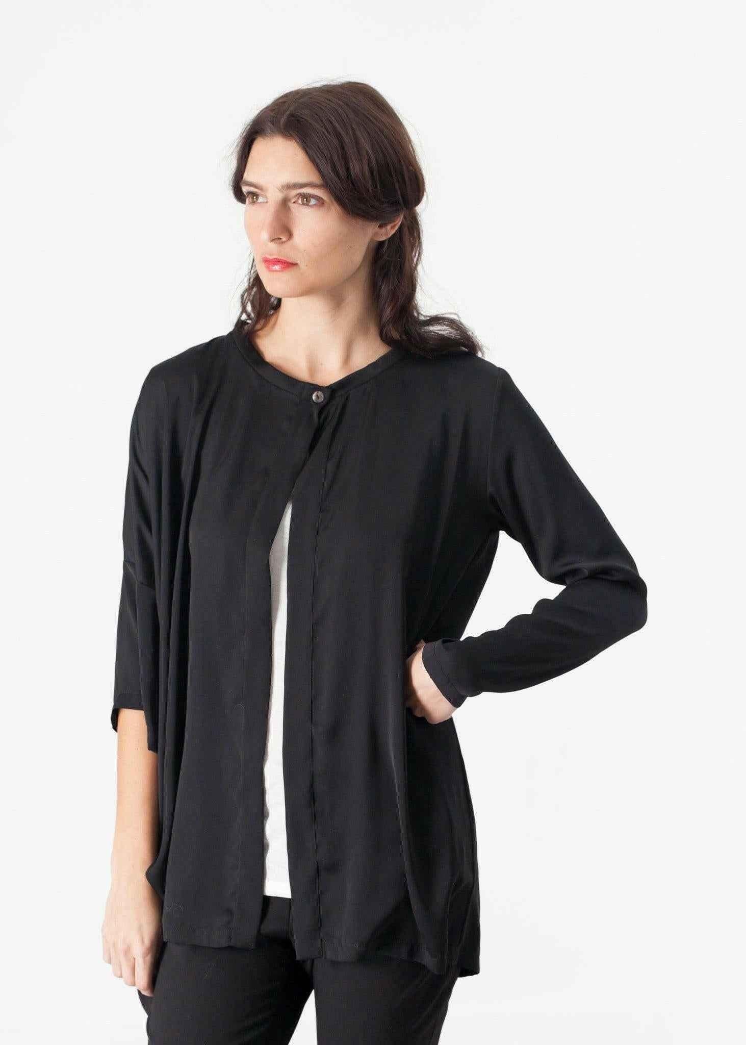 Unbalanced Cardigan in Black.