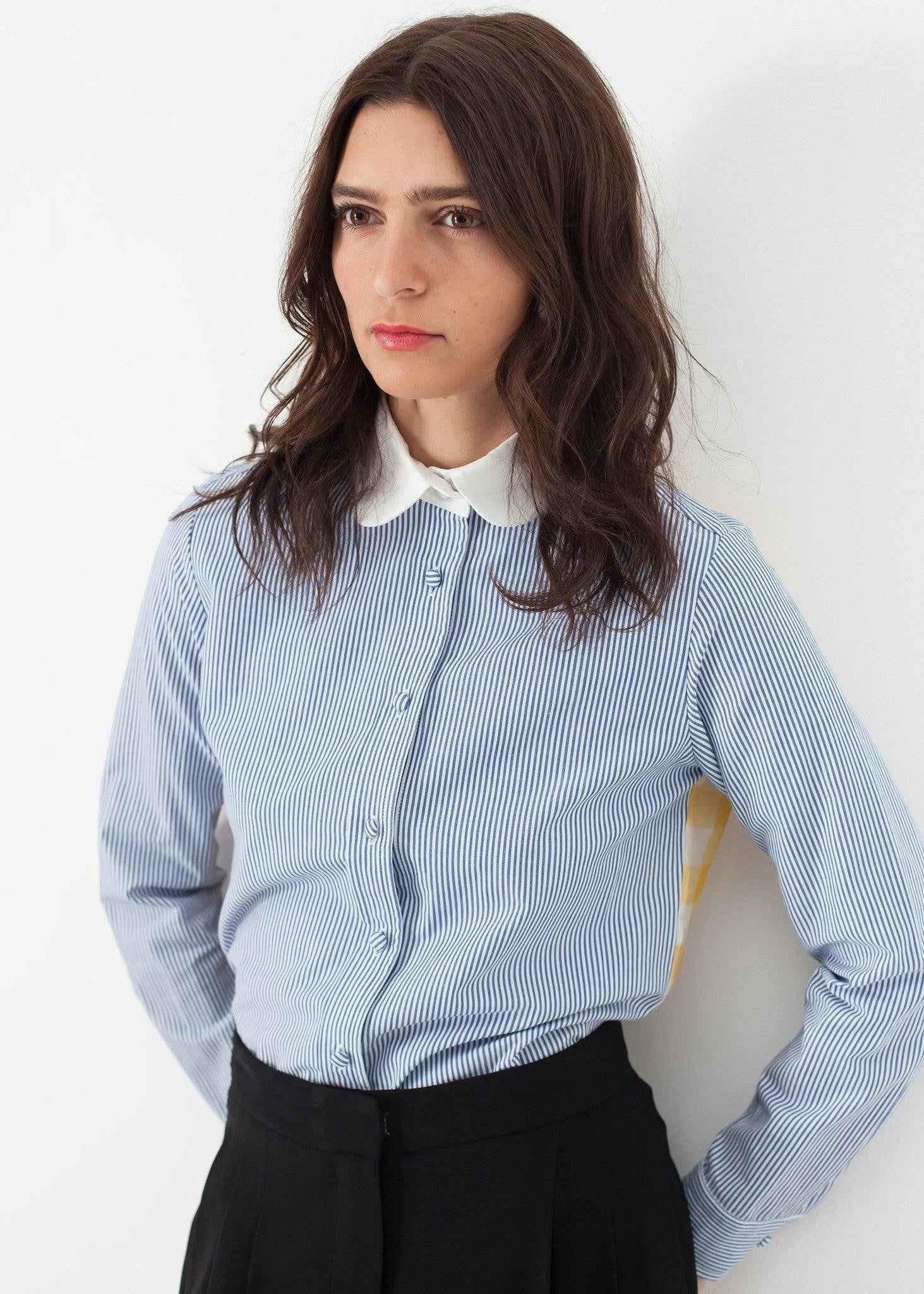 Longsleeve Blouse in Blue Stripe.