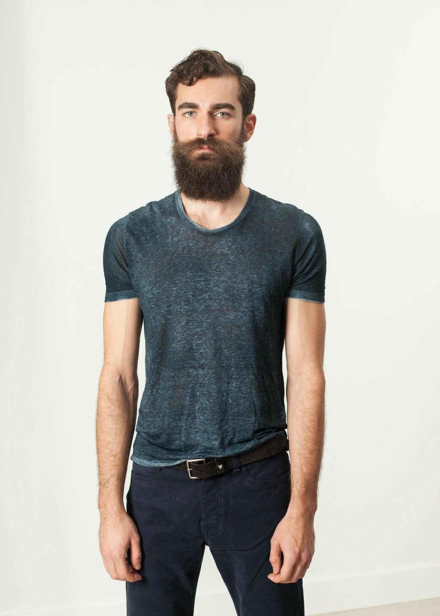 Melange T-Shirt in Navy/Black.