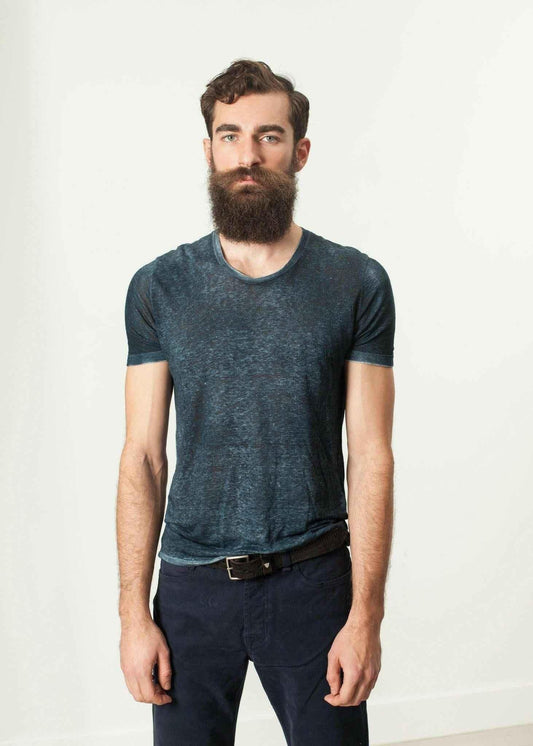 Melange T-Shirt in Navy/Black.