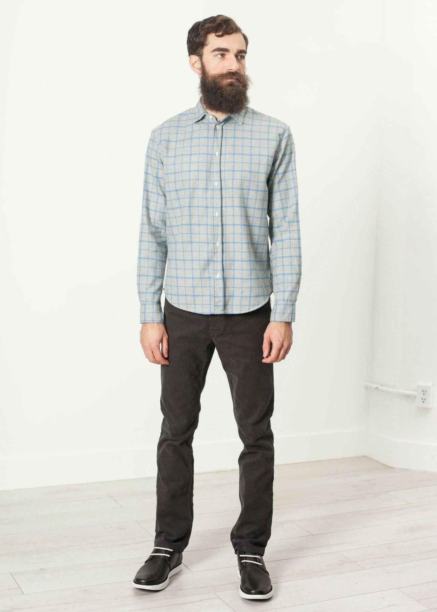 Paul Shirt in Grey Flannel.