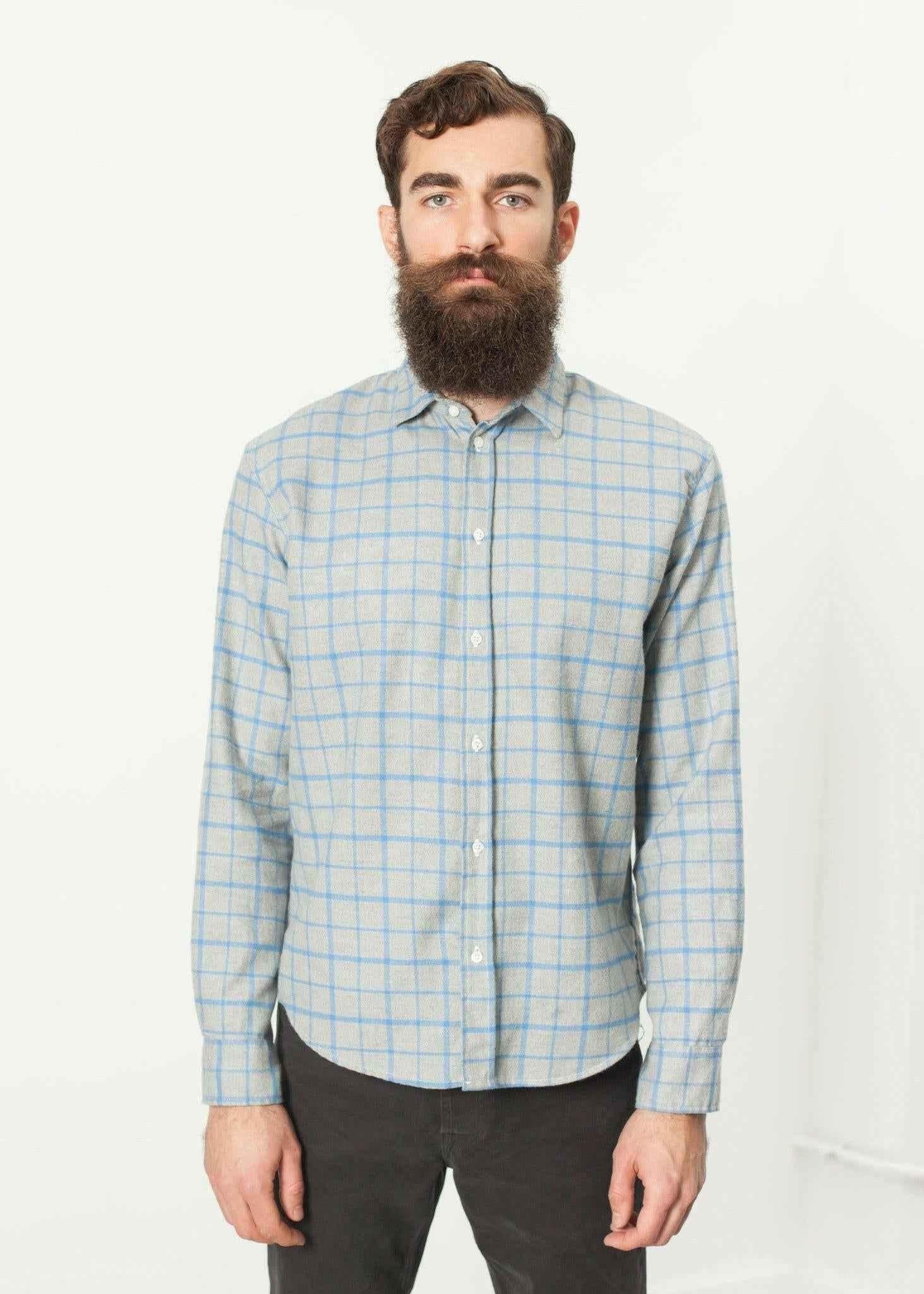 Paul Shirt in Grey Flannel.