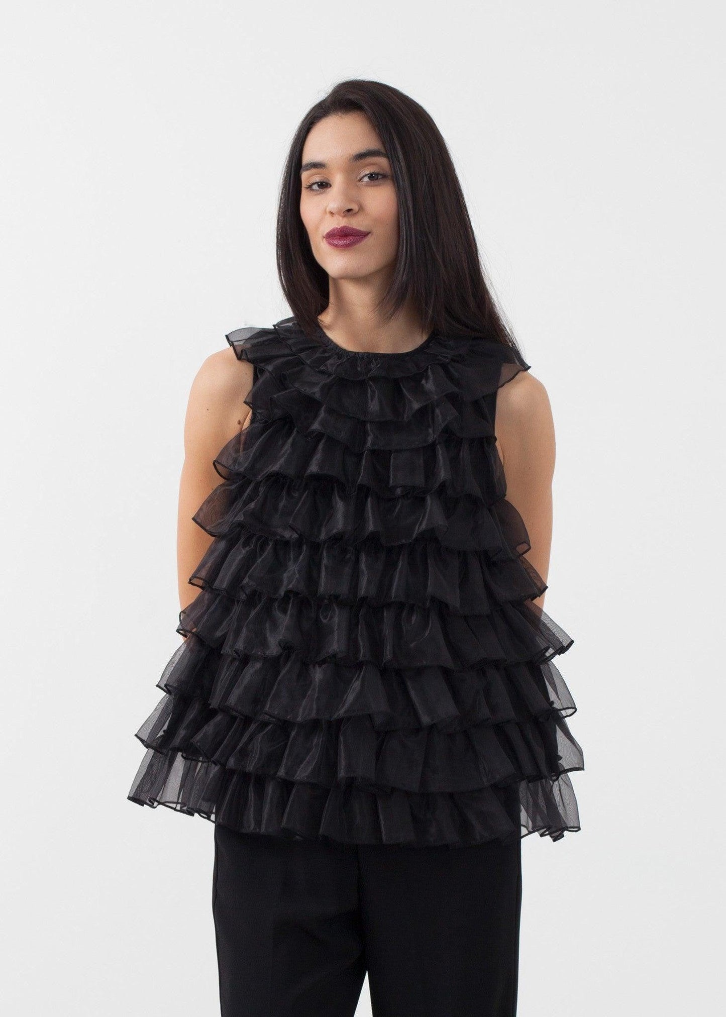 Organza Ruffle Top.