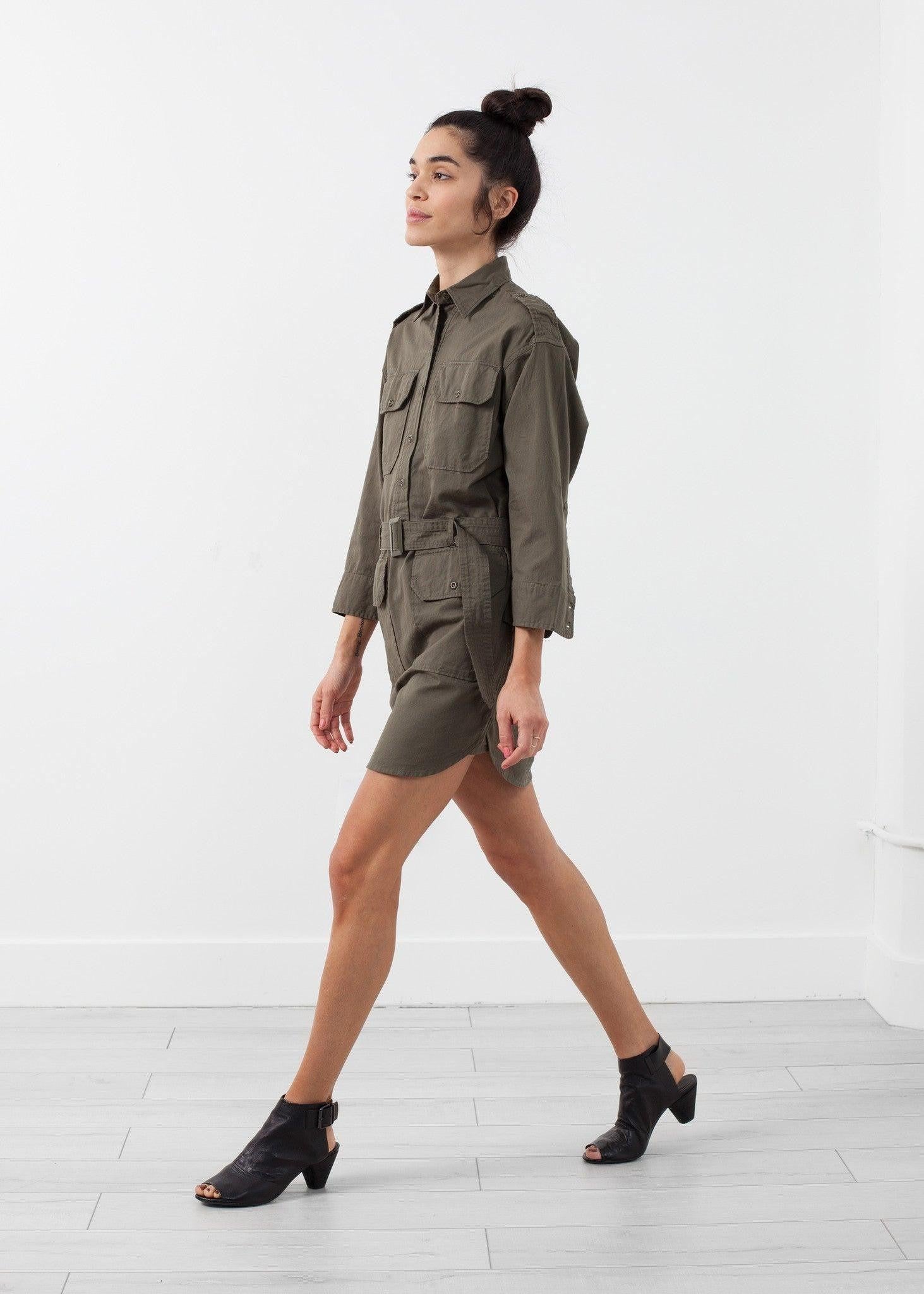 Belted Surplus Dress.