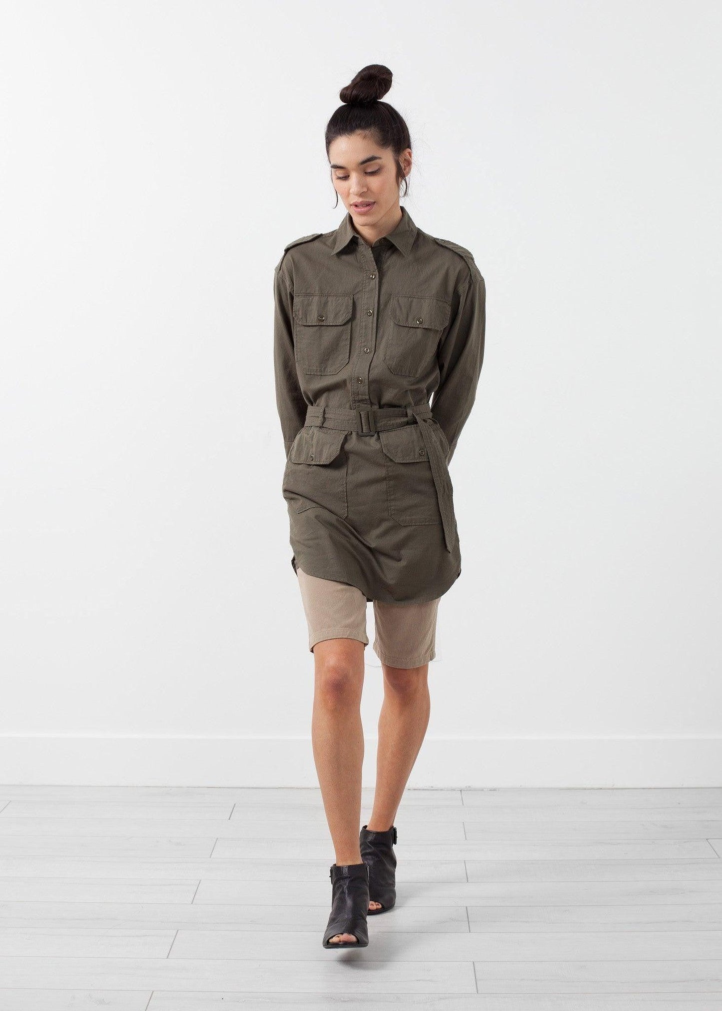 Belted Surplus Dress.