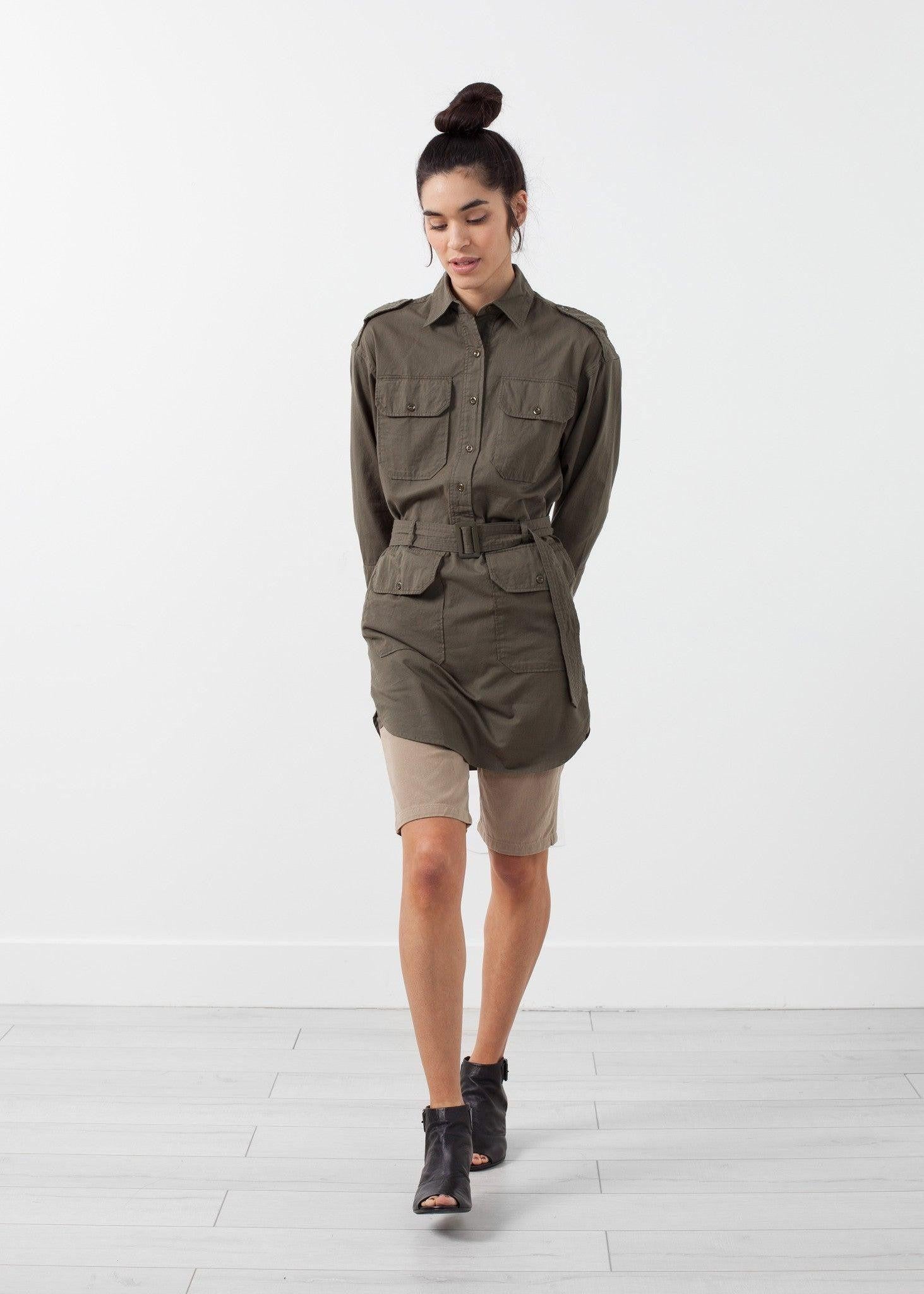 Belted Surplus Dress.
