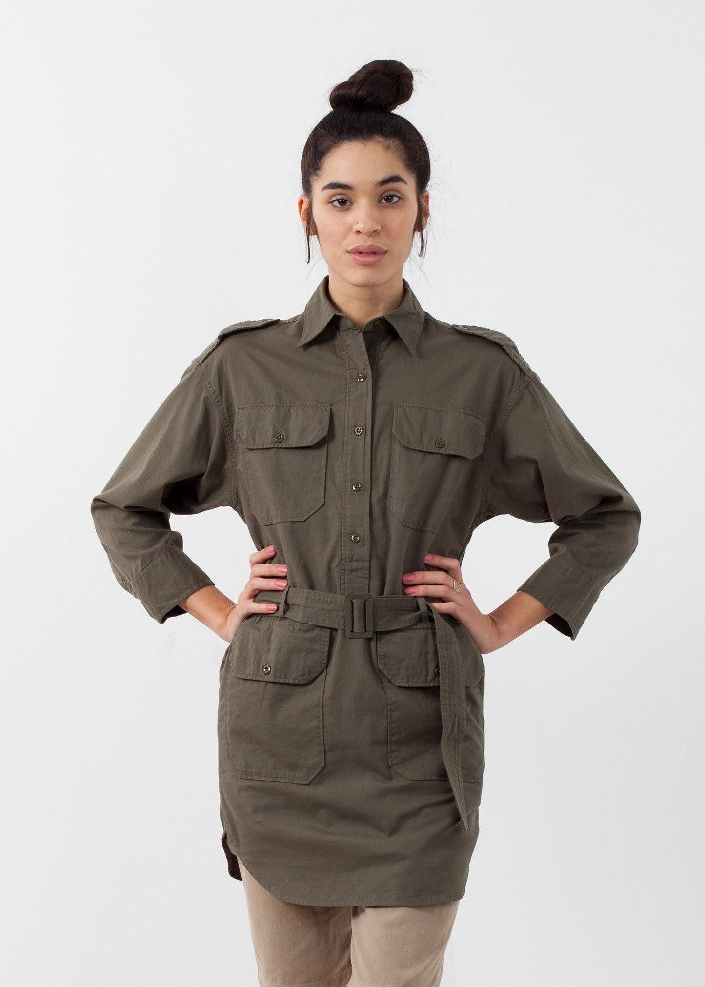 Belted Surplus Dress.