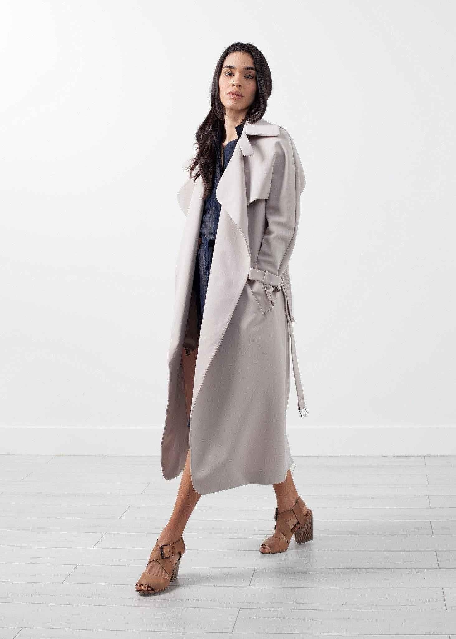 Orietta Coat in Tan.